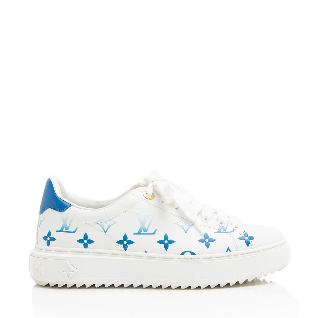 Louis Vuitton Monogram Calfskin Time Out Sneakers - Size 7.5 / 37.5