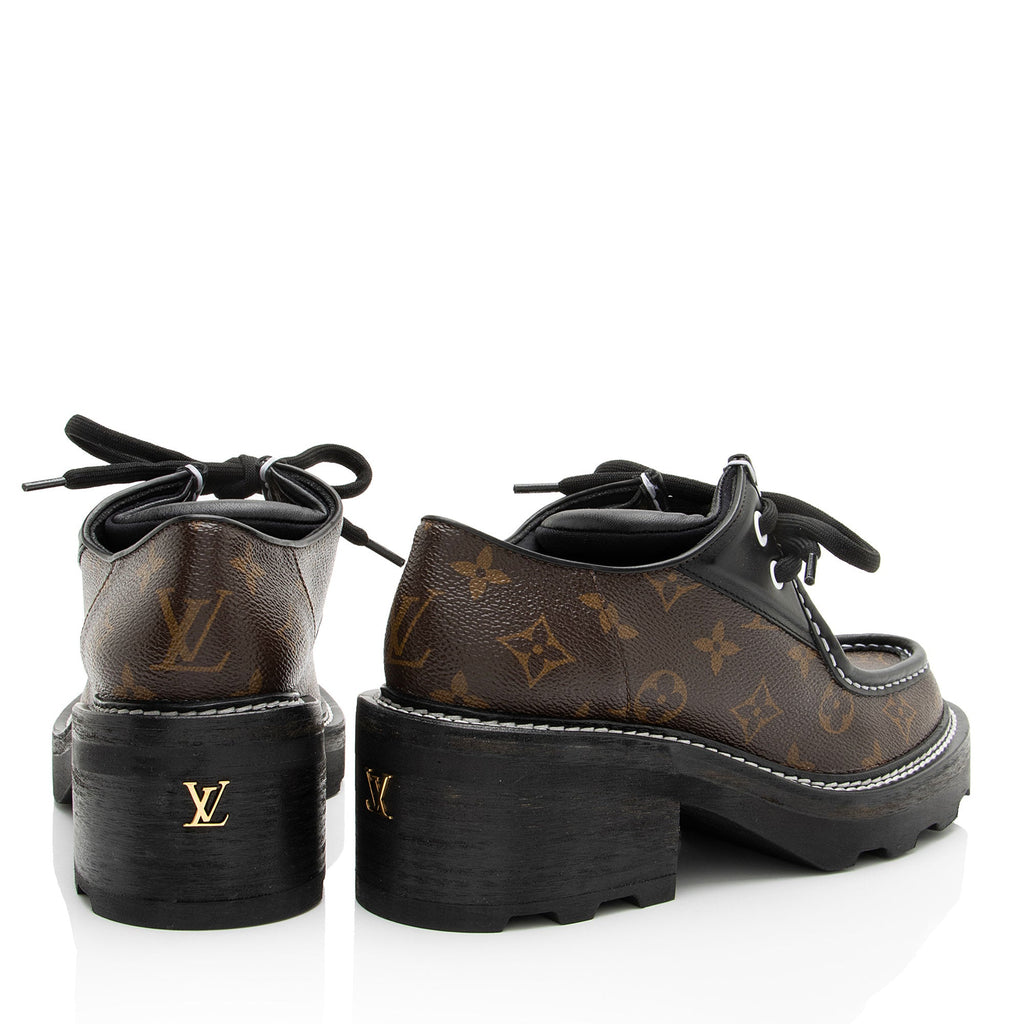 Louis Vuitton Monogram Canvas Beaubourg Derby Platform Loafers - Size 8.5 / 38.5
