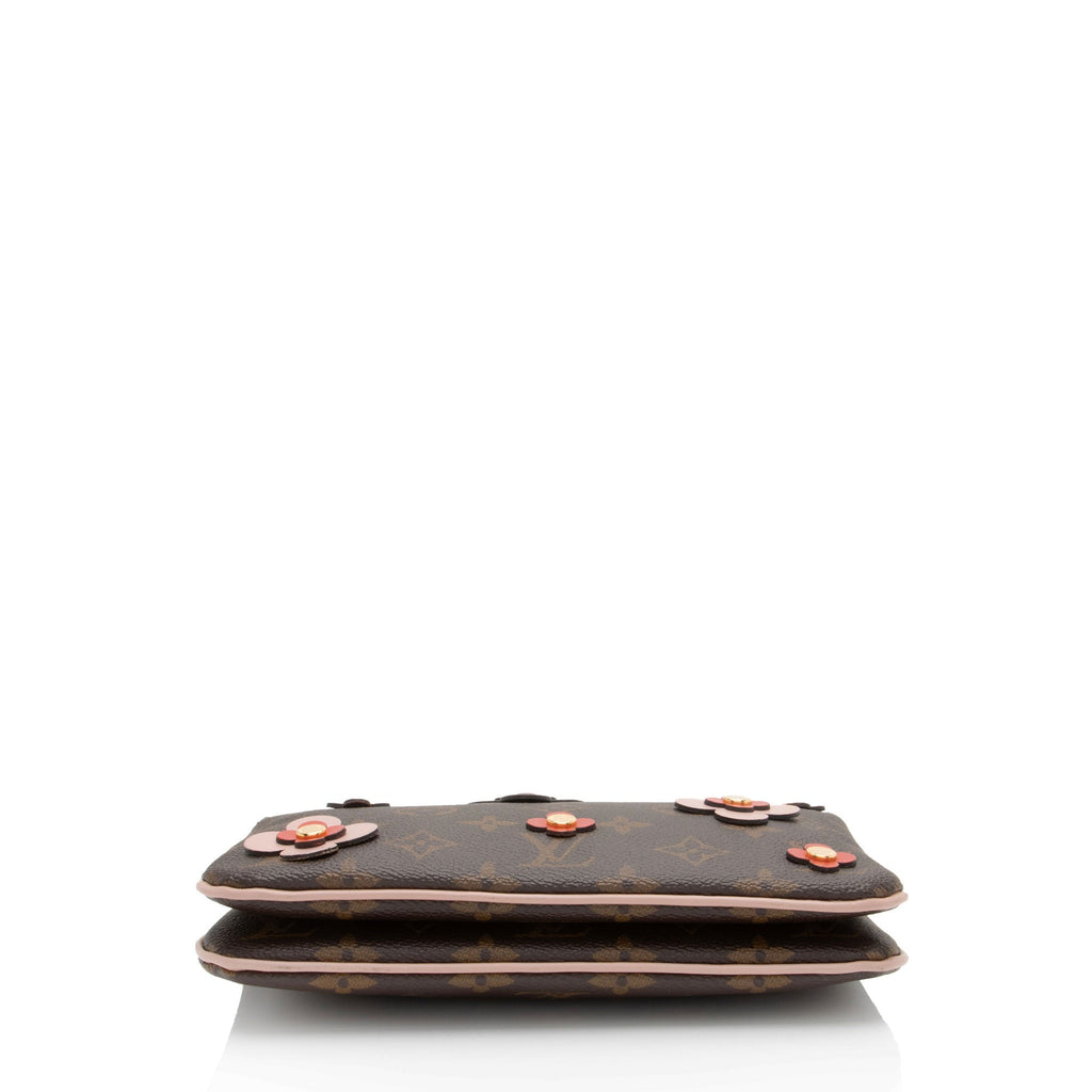 Louis Vuitton Monogram Canvas Blooming Flowers Double Zip Pochette