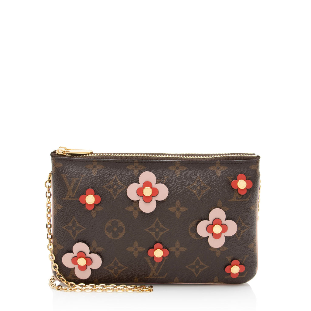 Louis Vuitton Monogram Canvas Blooming Flowers Double Zip Pochette