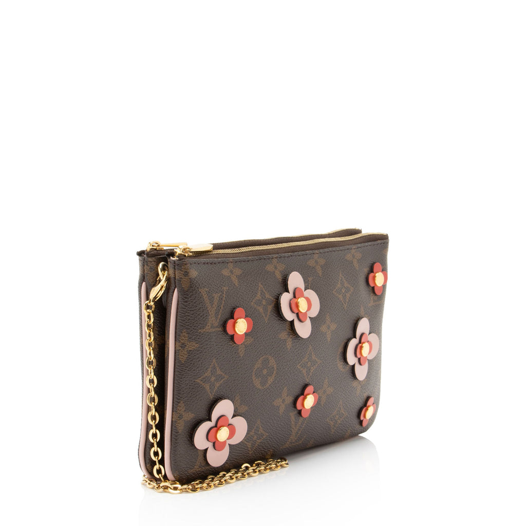 Louis Vuitton Monogram Canvas Blooming Flowers Double Zip Pochette