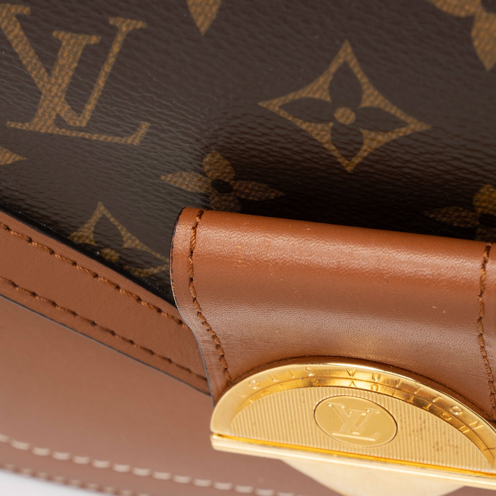 Louis Vuitton Monogram Canvas Calfskin Biface Shoulder Bag