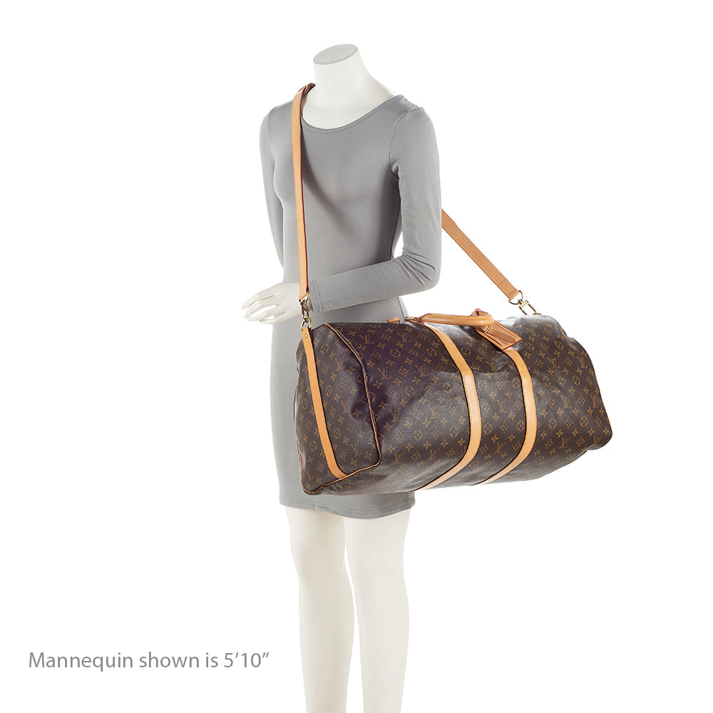 Louis Vuitton Monogram Canvas Keepall Bandouliere 55 Duffle Bag (SHF-QdZLLY)