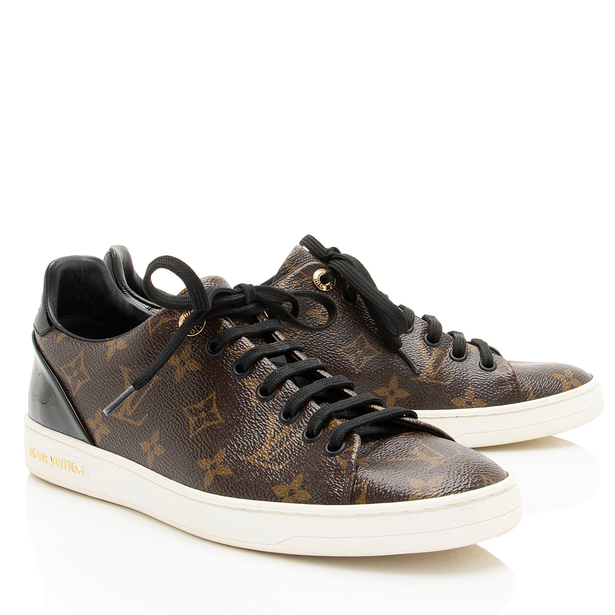 Louis Vuitton Monogram Canvas Patent Leather Front Row Sneakers - Size 10 / 40