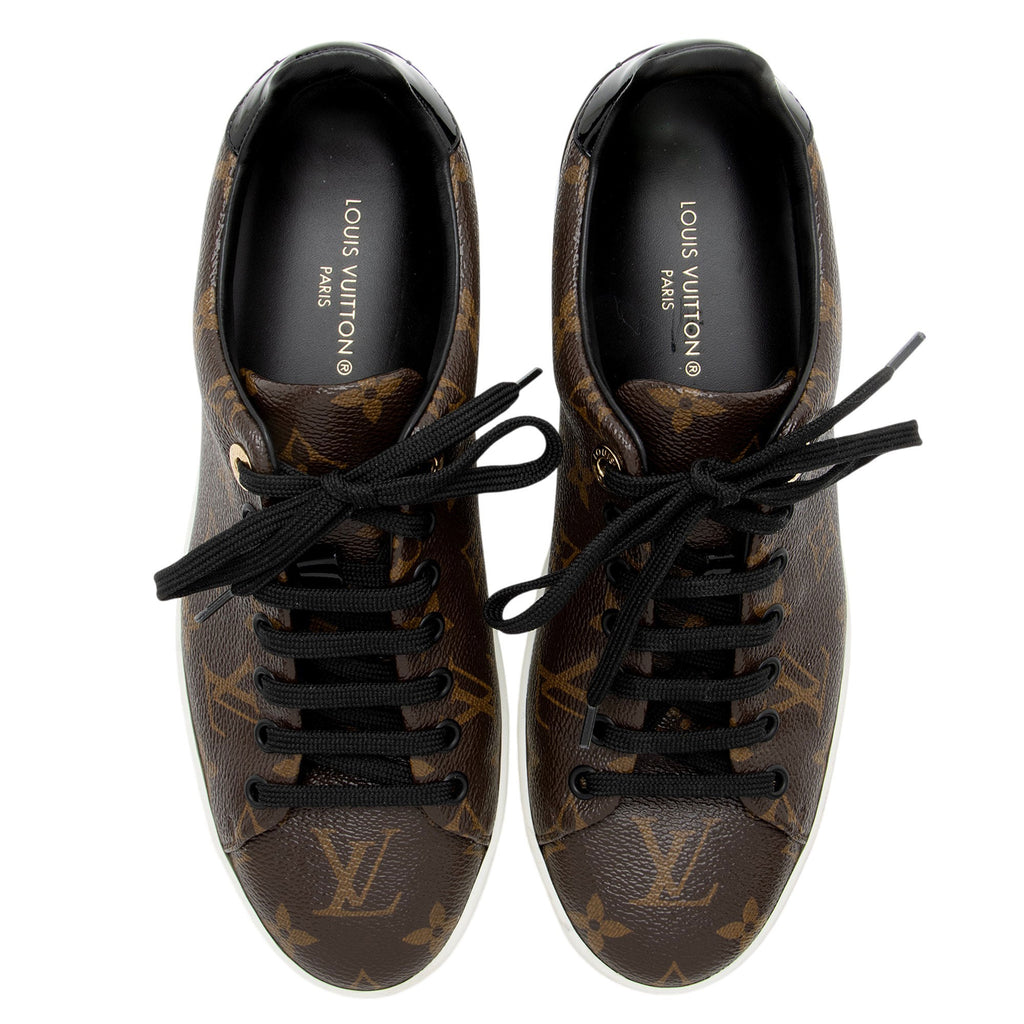 Louis Vuitton Monogram Canvas Patent Leather Front Row Sneakers - Size 8 / 38