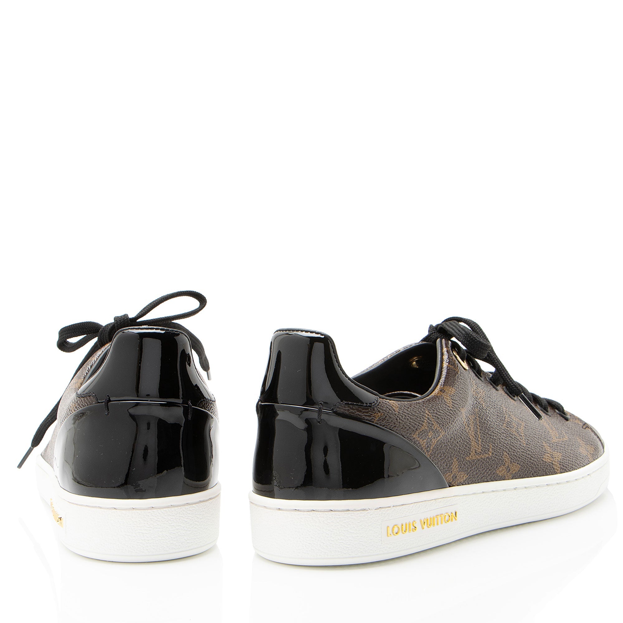 Louis Vuitton Monogram Canvas Patent Leather Front Row Sneakers - Size 8.5 / 38