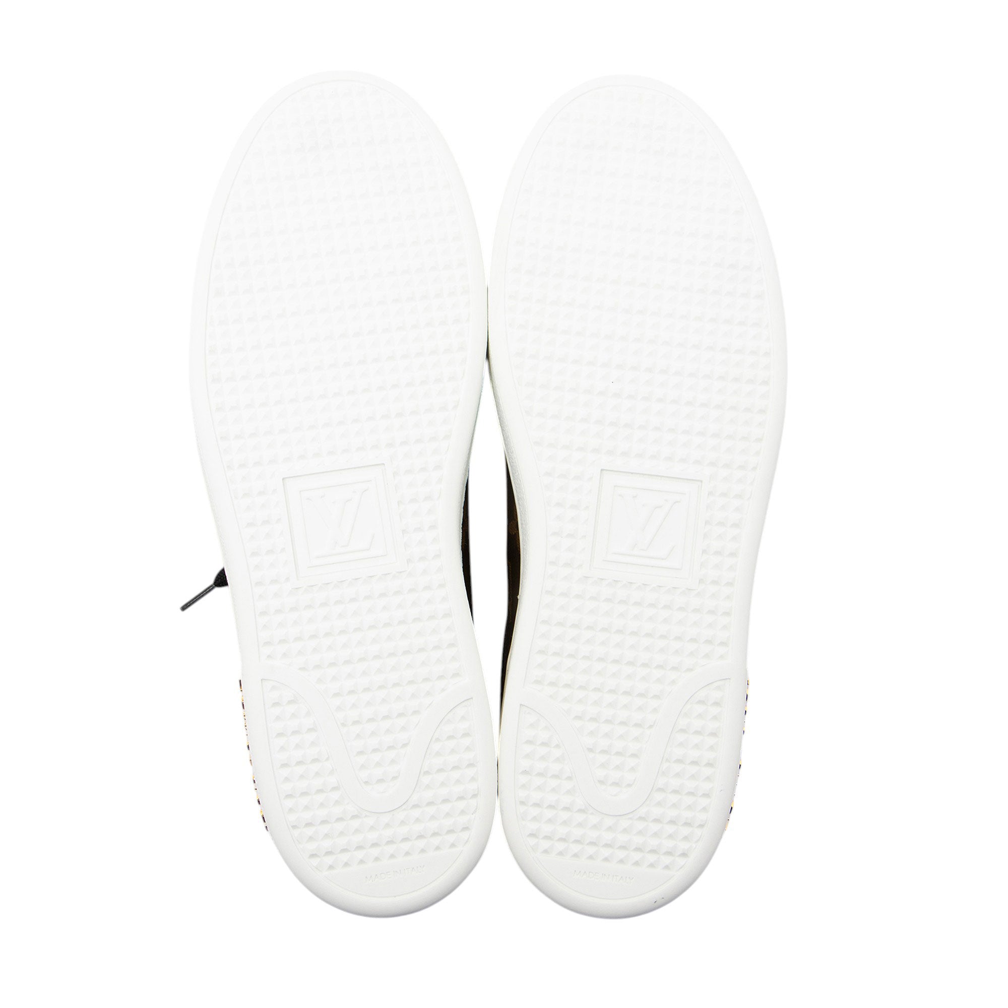 Louis Vuitton Monogram Canvas Patent Leather Front Row Sneakers - Size 8.5 / 38
