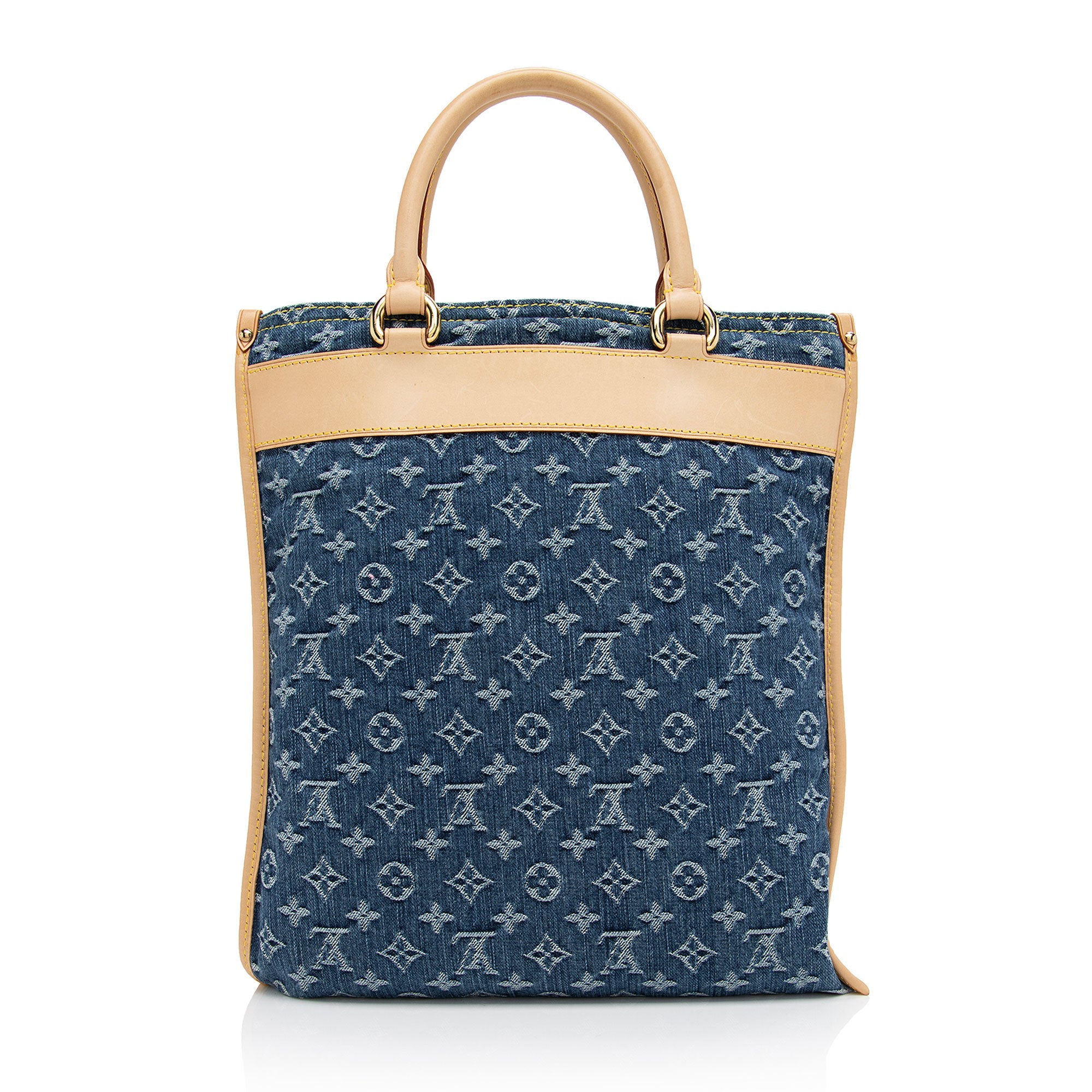 Louis Vuitton Monogram Denim Sac Plat Tote (SHF-mkC7Vd)