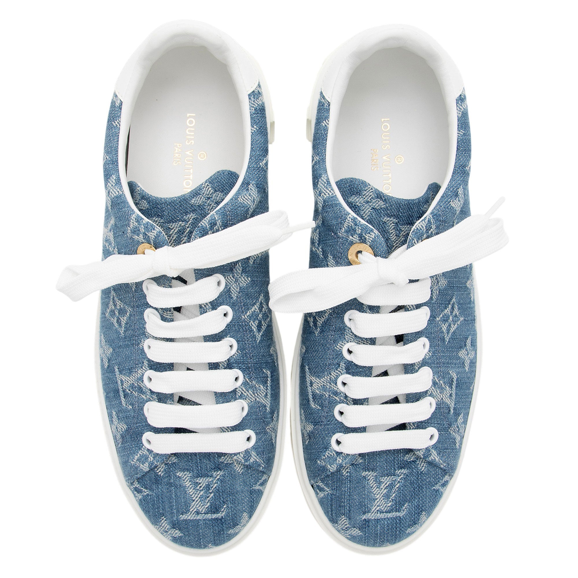Louis Vuitton Monogram Denim Time Out Sneakers - Size 9 / 39