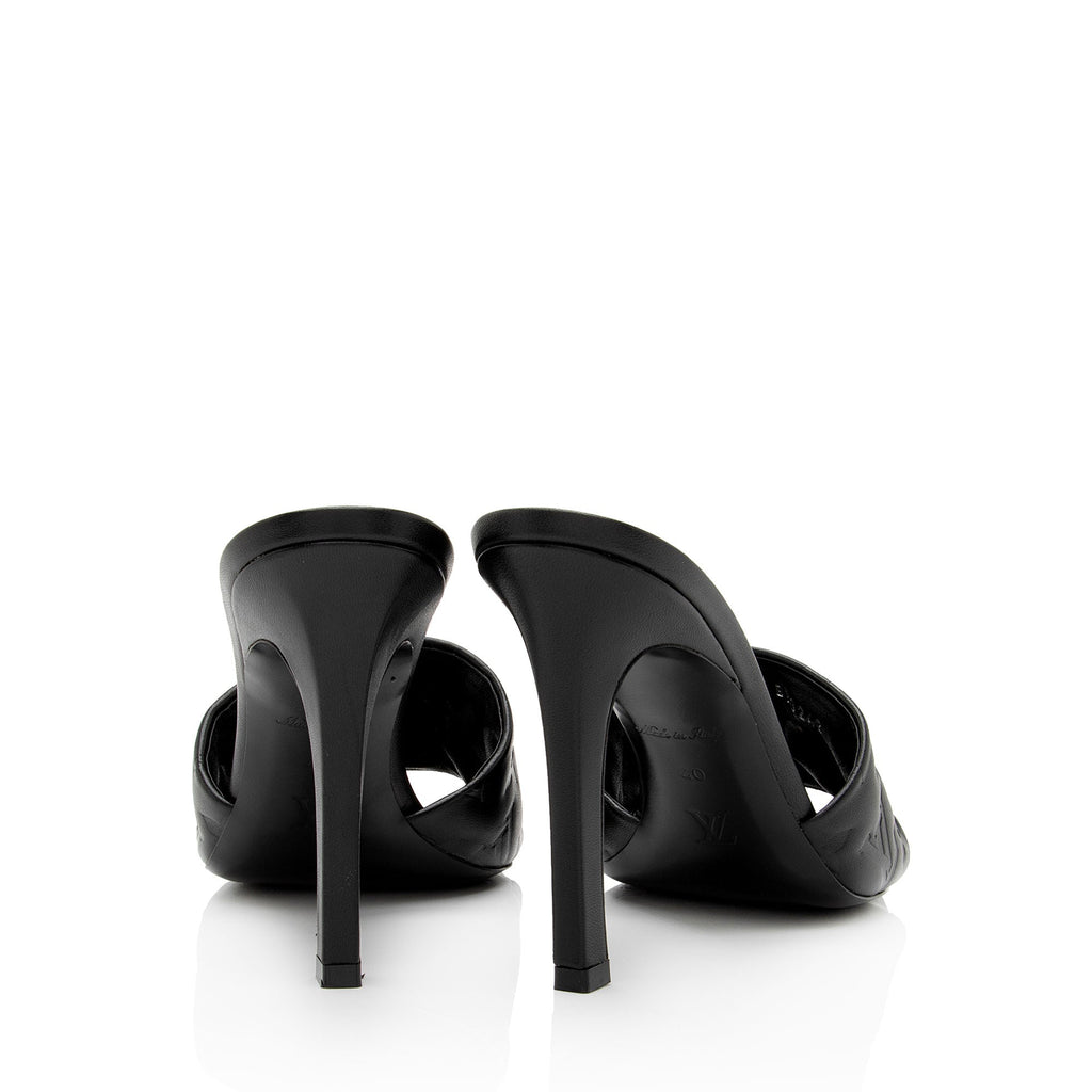 Louis Vuitton Monogram Embossed Lambskin Revival Mules - Size 10 / 40 (SHF-QCnRQZ)