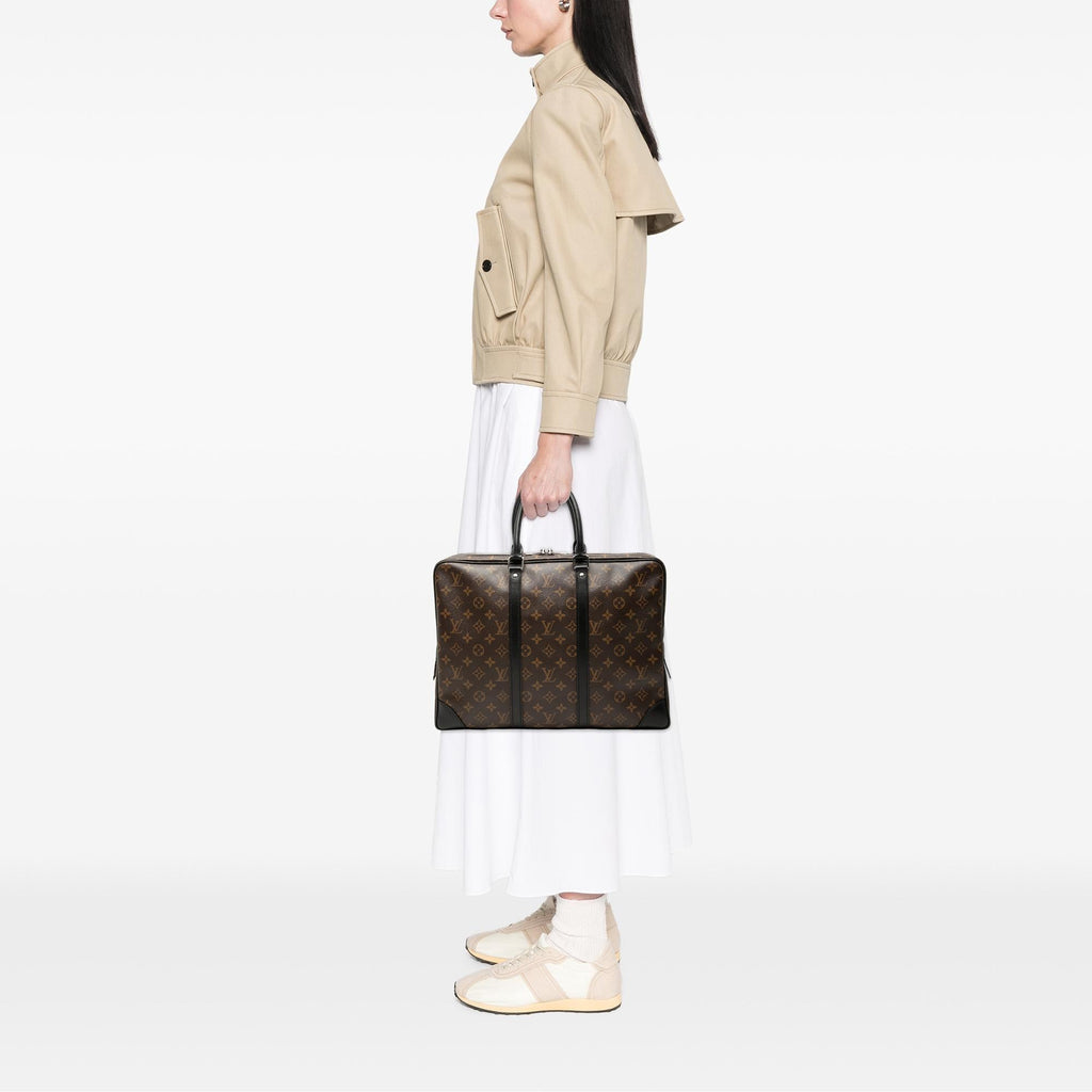 Louis Vuitton Monogram Macassar Porte Documents Voyage GM
