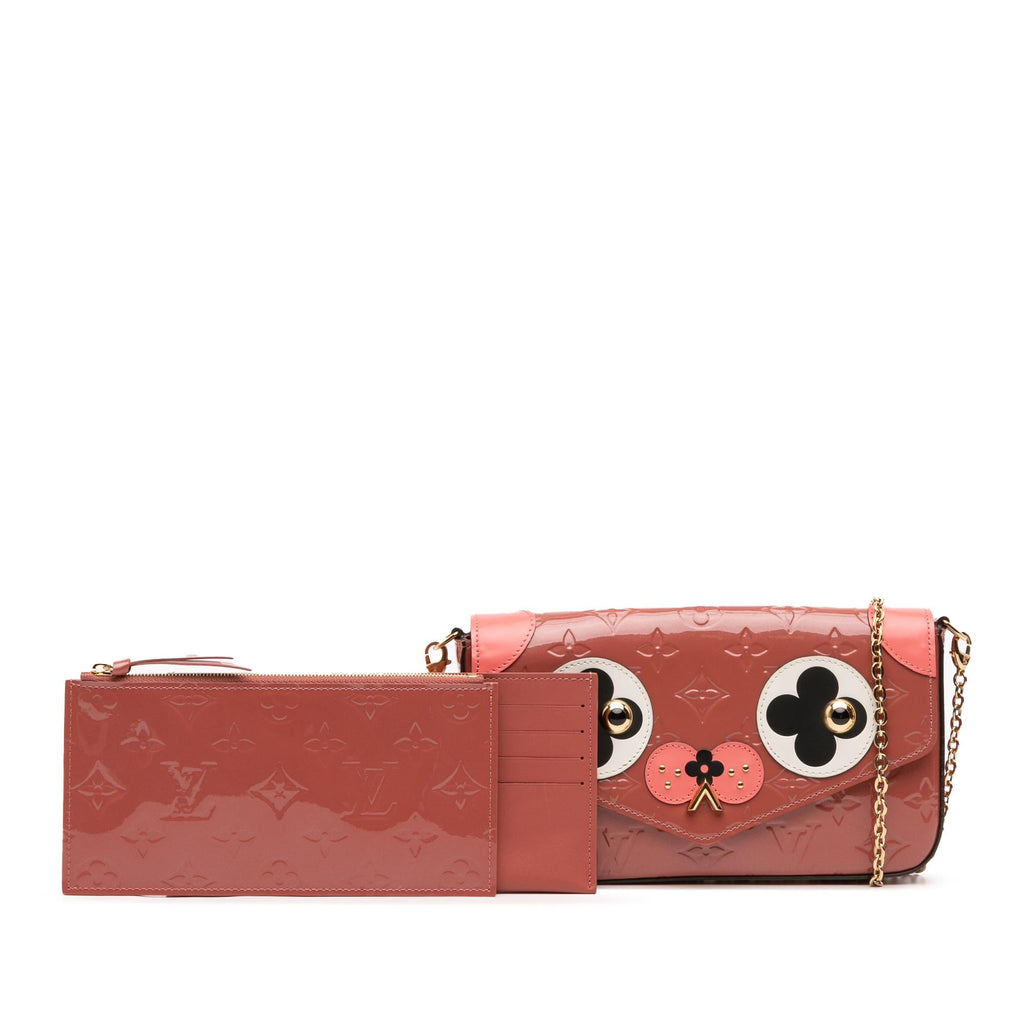 Louis Vuitton Monogram Vernis Pochette Felicie Valentine Dog