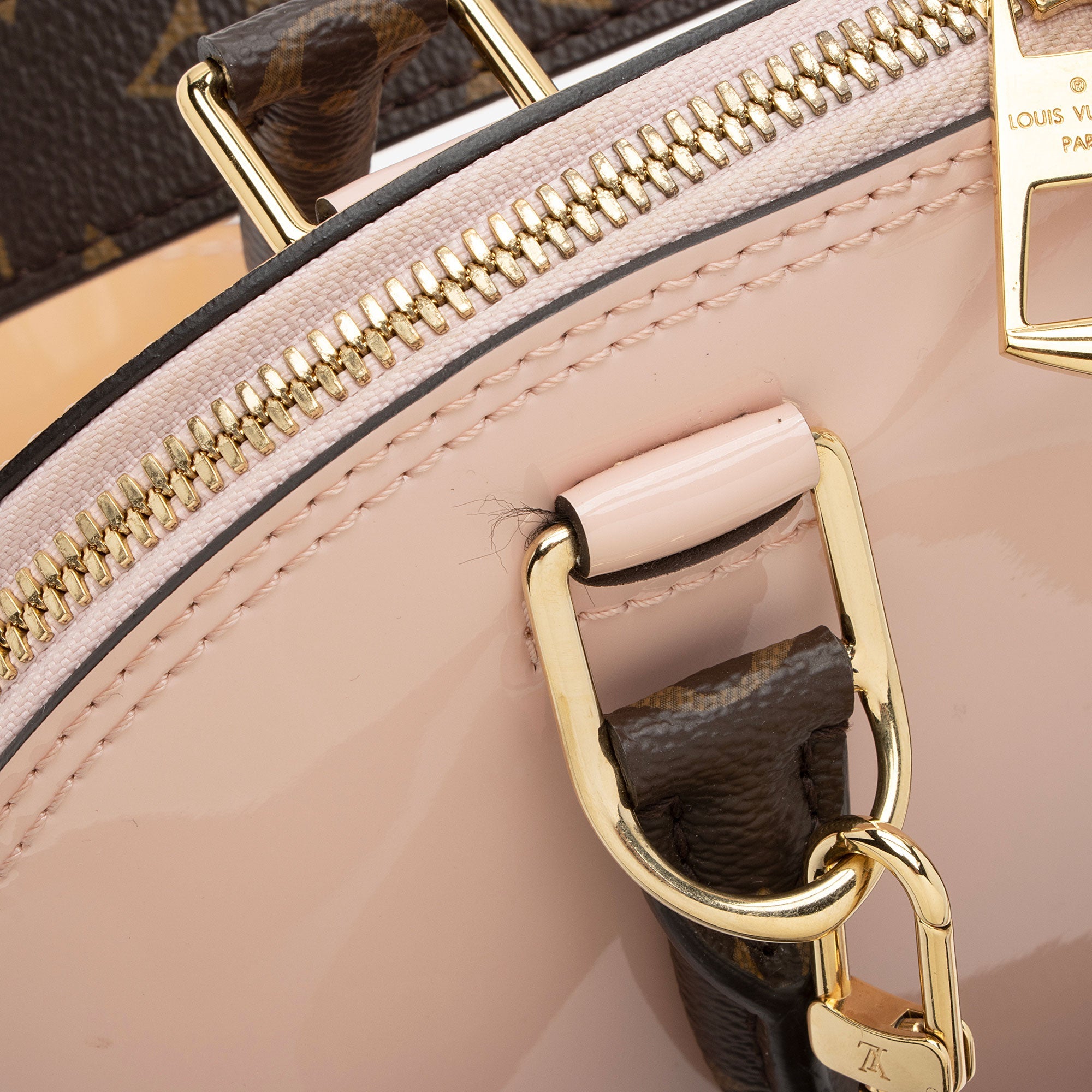 Louis Vuitton Patent Leather Alma BB Satchel (SHF-NVyByb)