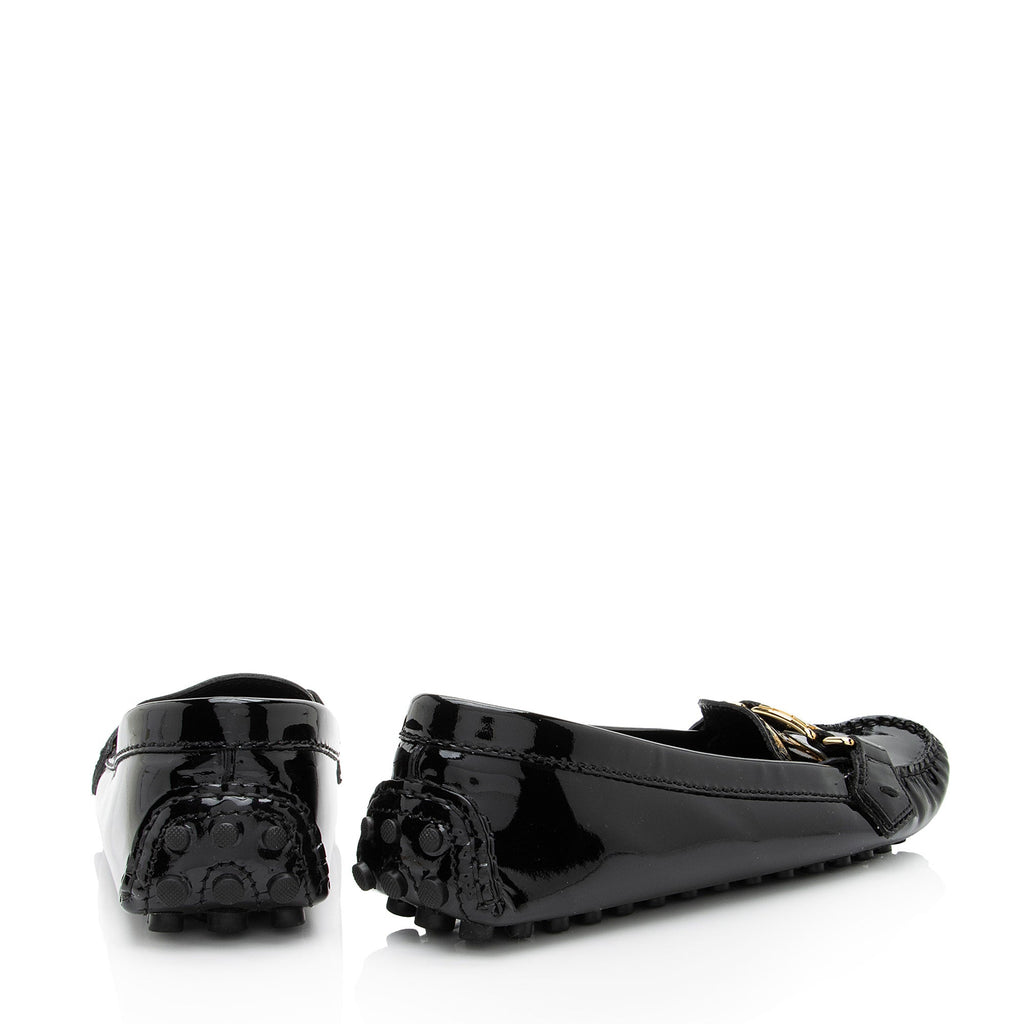 Louis Vuitton Patent Leather LV Silverstone Driving Moccasins - Size 7.5 / 37.5