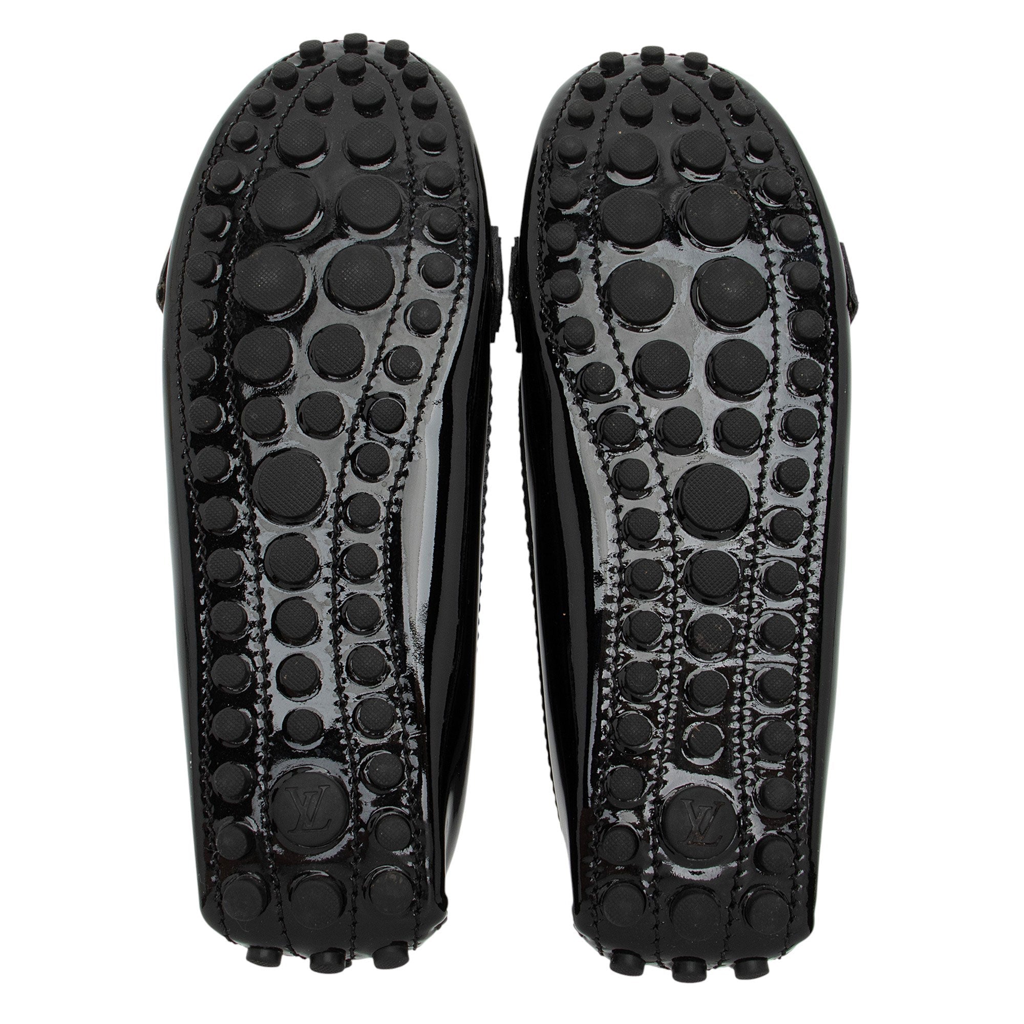 Louis Vuitton Patent Leather LV Silverstone Driving Moccasins - Size 7.5 / 37.5