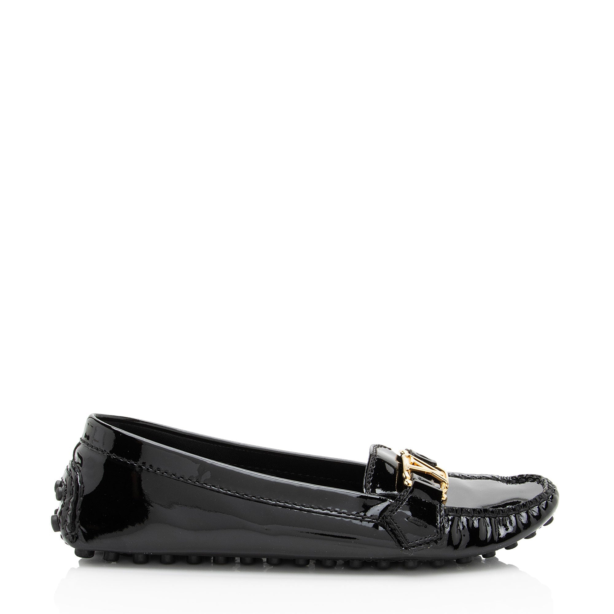 Louis Vuitton Patent Leather LV Silverstone Driving Moccasins - Size 7.5 / 37.5
