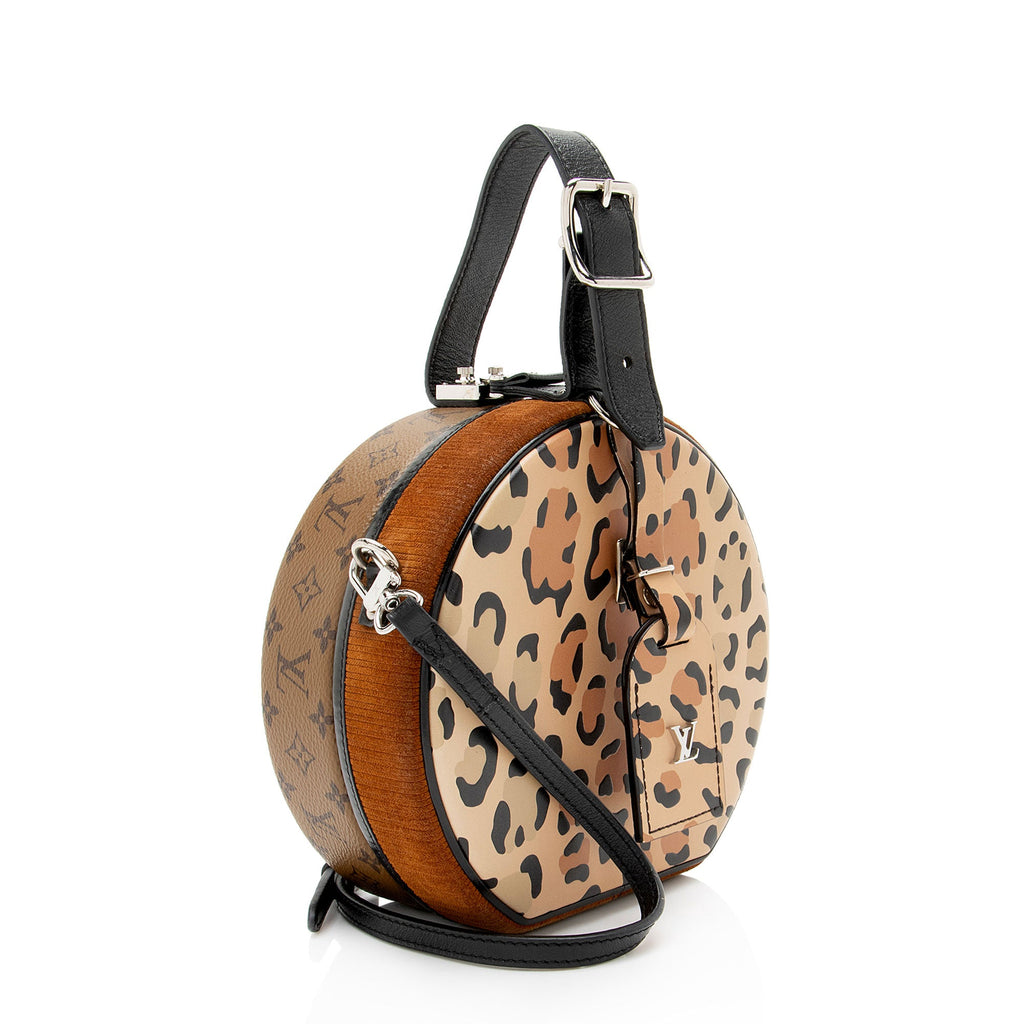 Louis Vuitton Reverse Monogram Leopard Petite Boite Chapeau Shoulder Bag