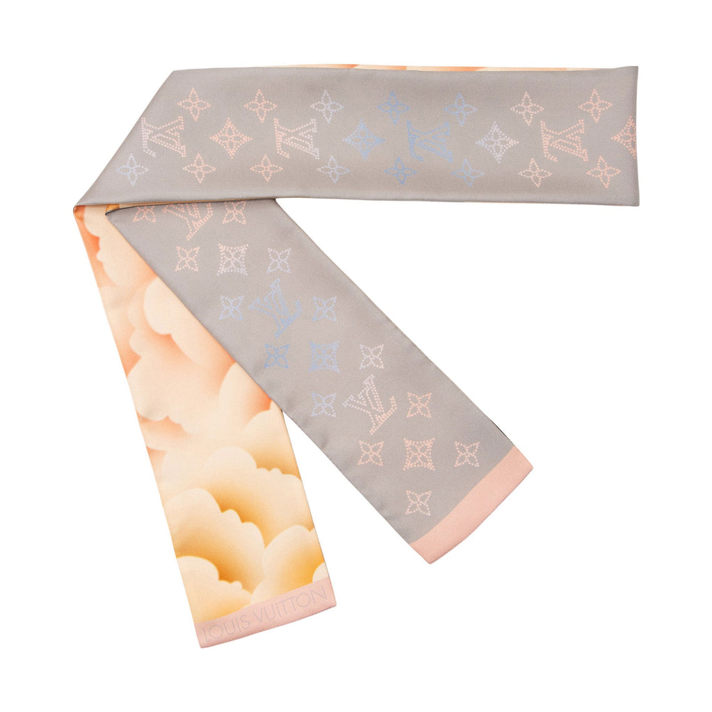 Louis Vuitton Silk Mahina Cloudy Flowers Bandeau Scarf