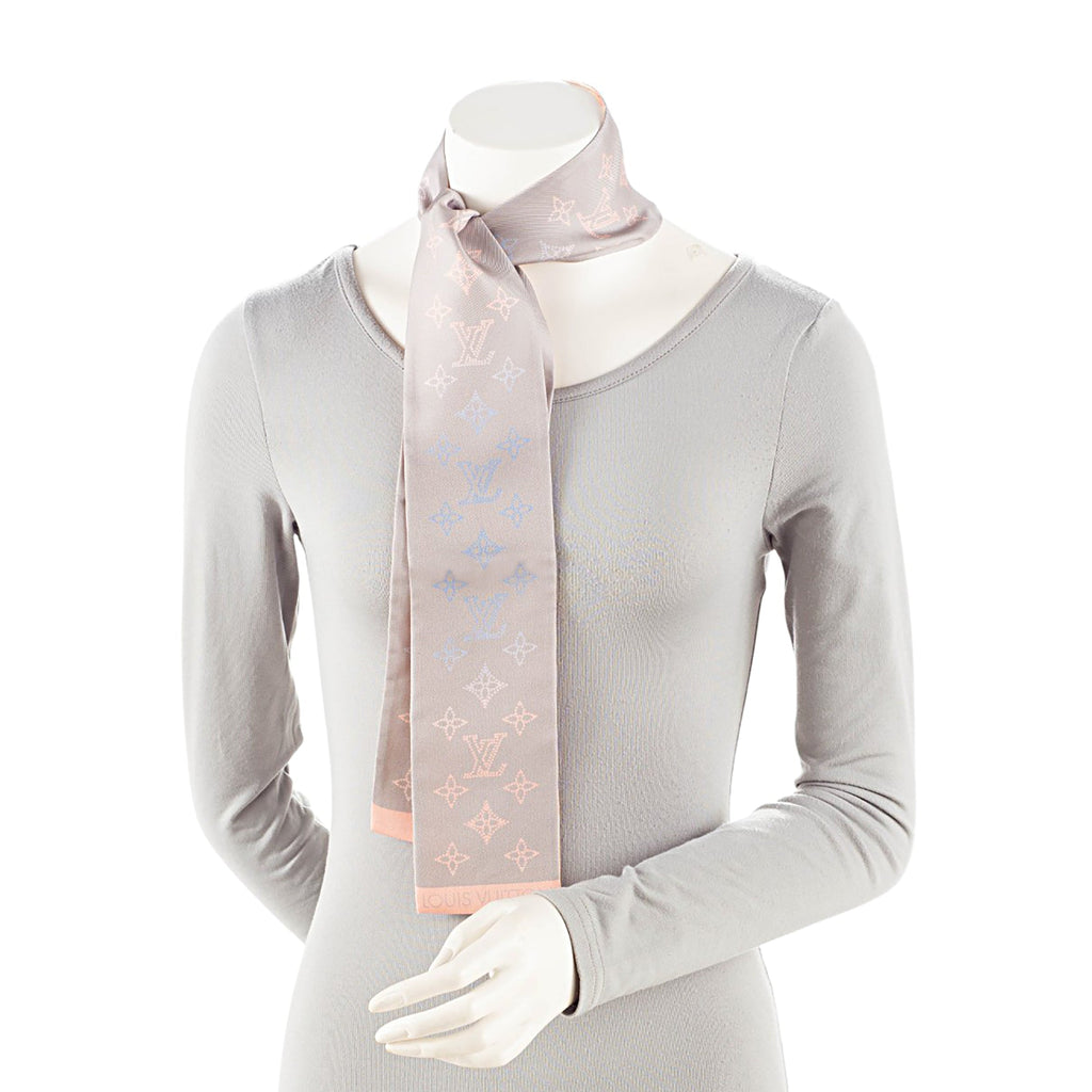 Louis Vuitton Silk Mahina Cloudy Flowers Bandeau Scarf
