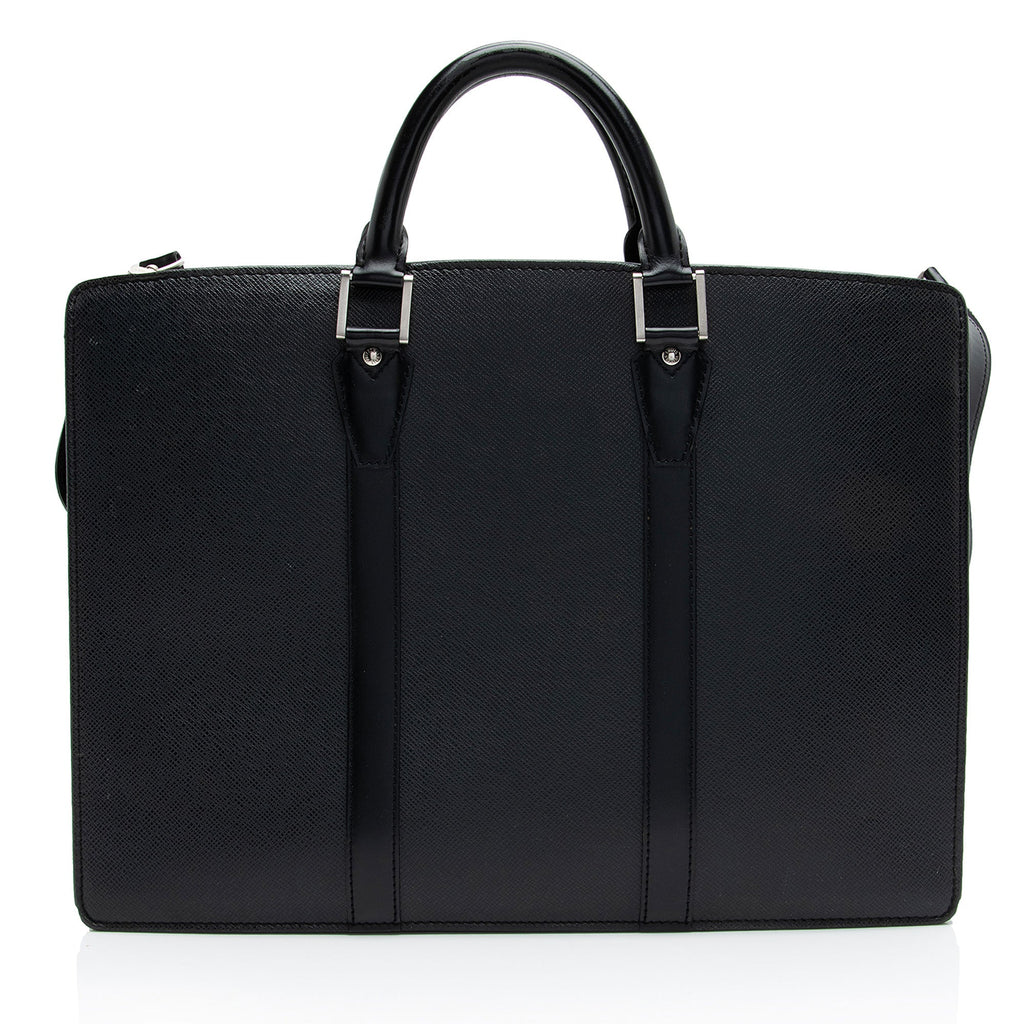 Louis Vuitton Taiga Leather Lozan Briefcase (SHF-9OeHvp)