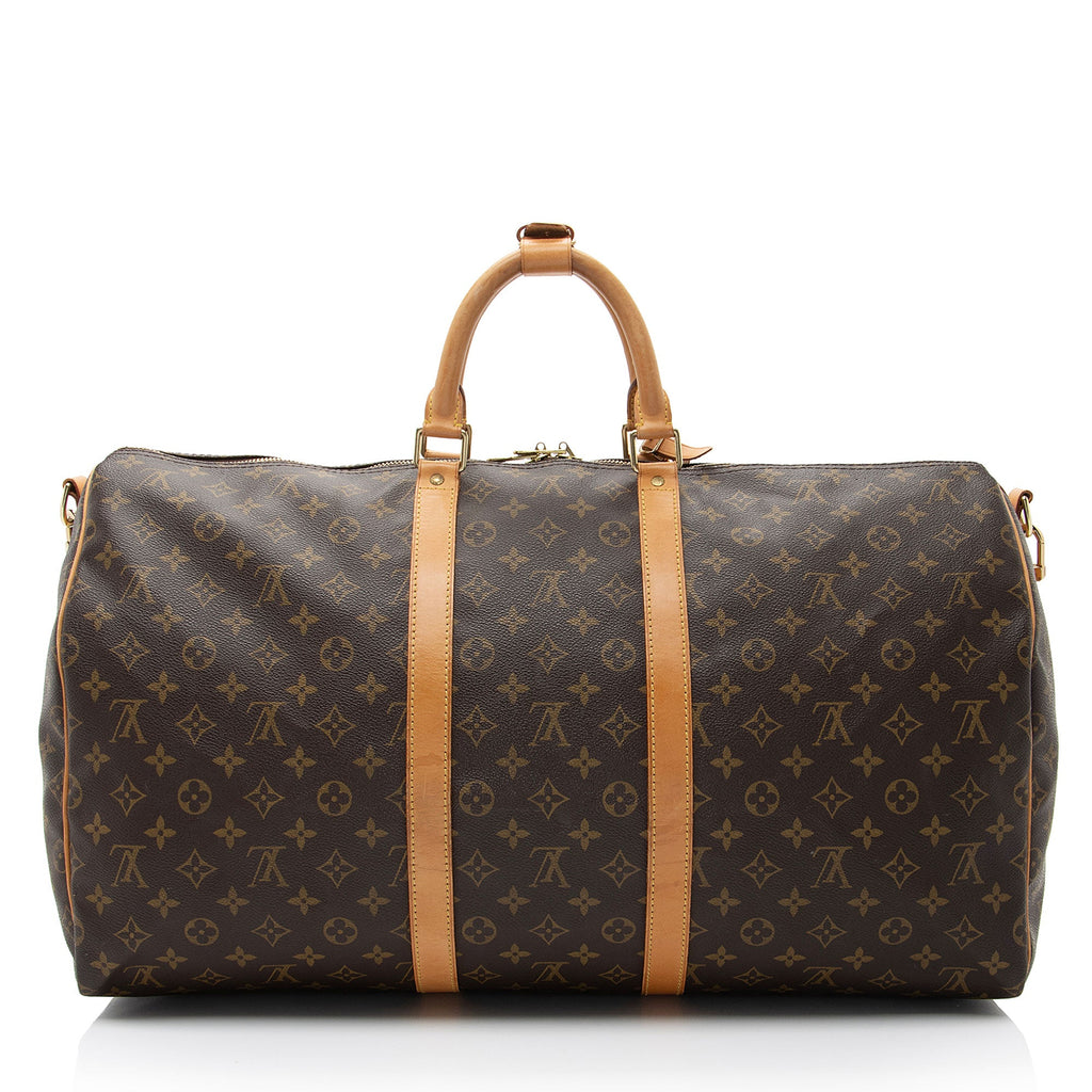 Louis Vuitton Vintage Monogram Canvas Keepall Bandouliere 55 Duffle (SHF-cC9VNm)
