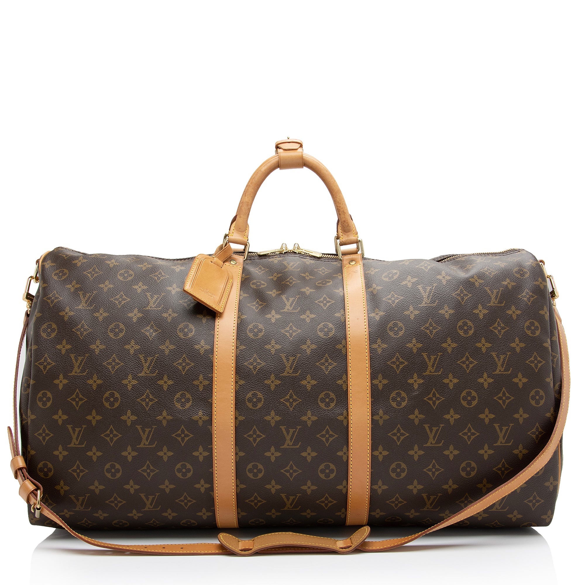 Louis Vuitton Vintage Monogram Canvas Keepall Bandouliere 60 Duffle Bag (SHF-05Mljd)