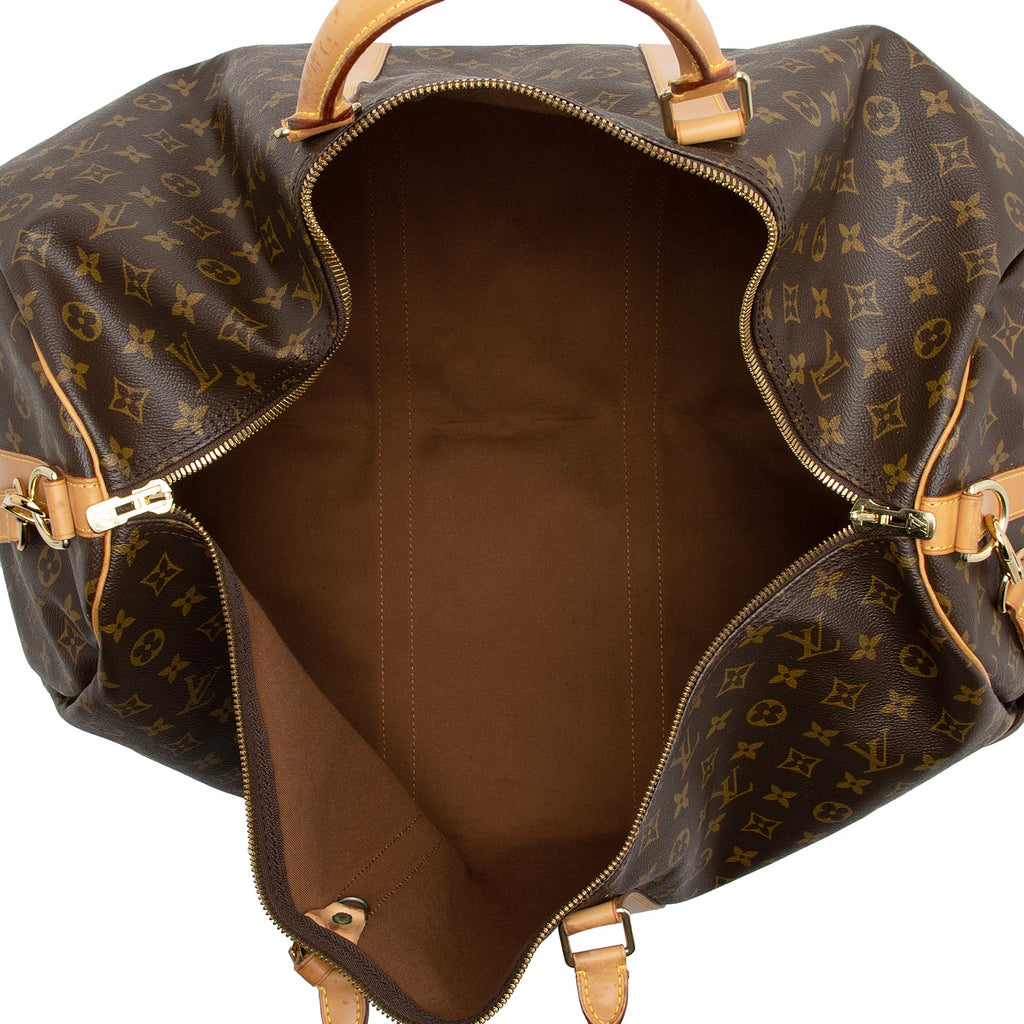 Louis Vuitton Vintage Monogram Canvas Keepall Bandouliere 60 Duffle Bag (SHF-05Mljd)