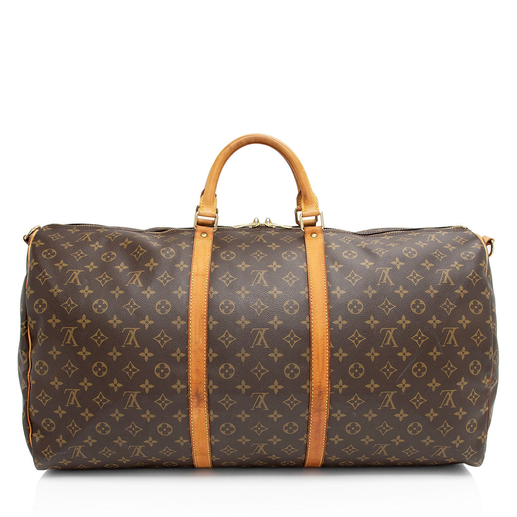 Louis Vuitton Vintage Monogram Canvas Keepall Bandouliere 60 Duffle (SHF-Pcqeua)