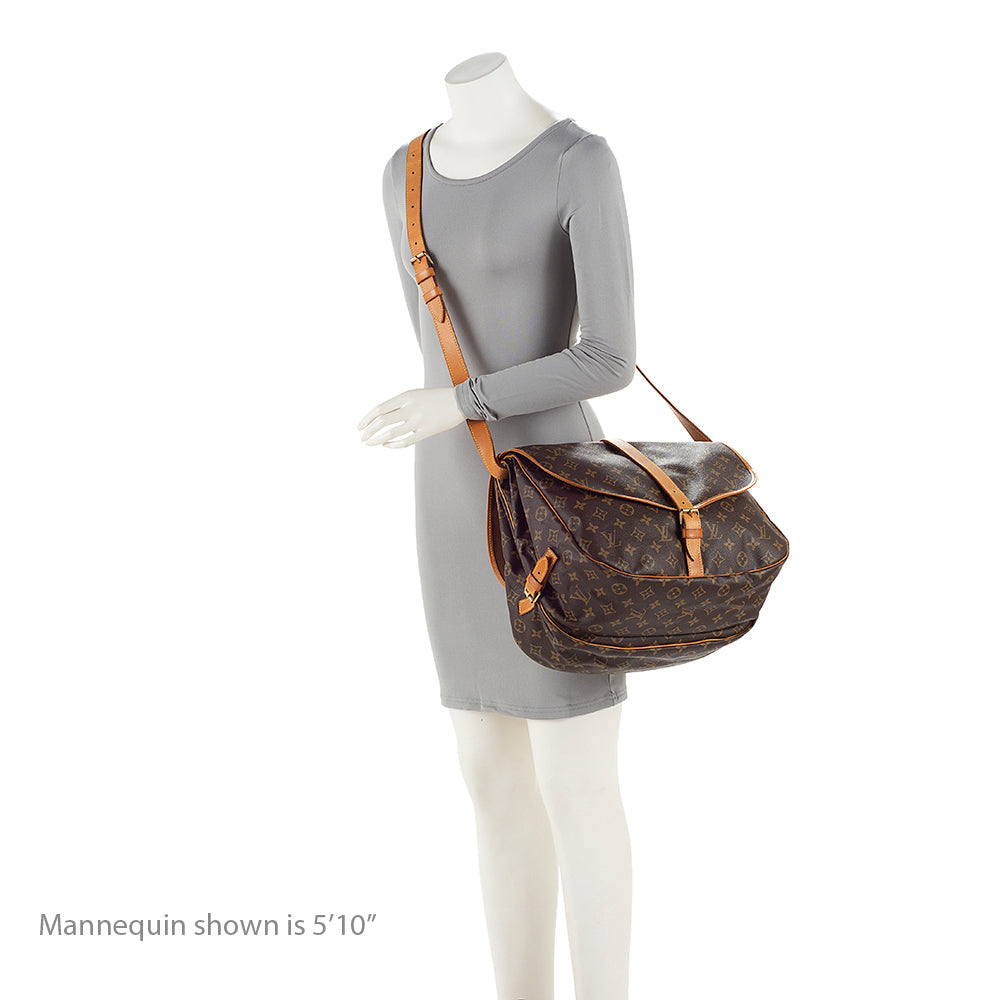 Louis Vuitton Vintage Monogram Canvas Saumur 35 Messenger Bag (SHF-186182)