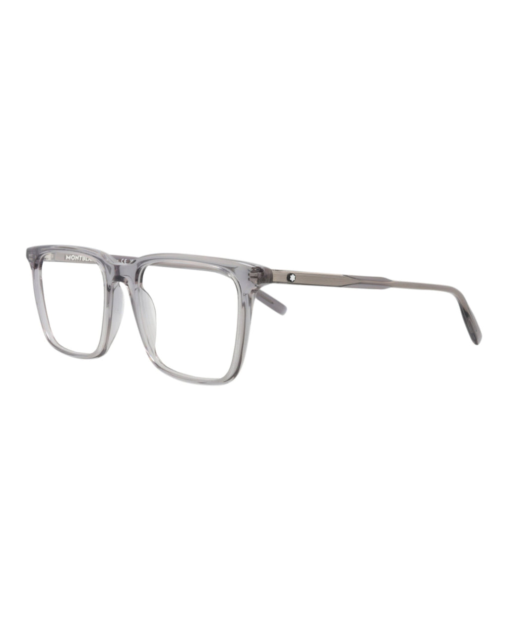 Montblanc Mens Square/Rectangle Grey Grey Transparent Fashion Designer Eyewear