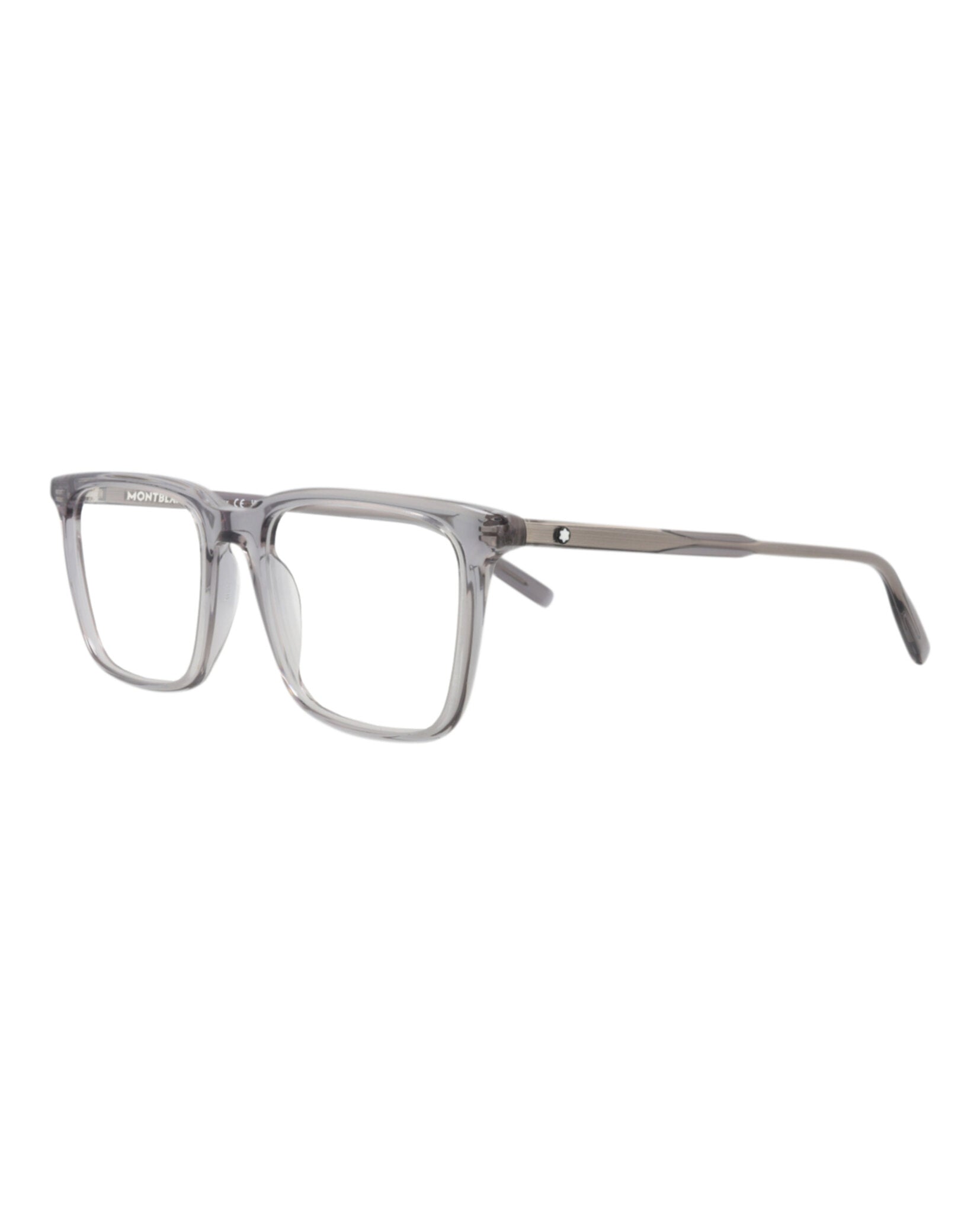 Montblanc Mens Square/Rectangle Grey Grey Transparent Fashion Designer Eyewear