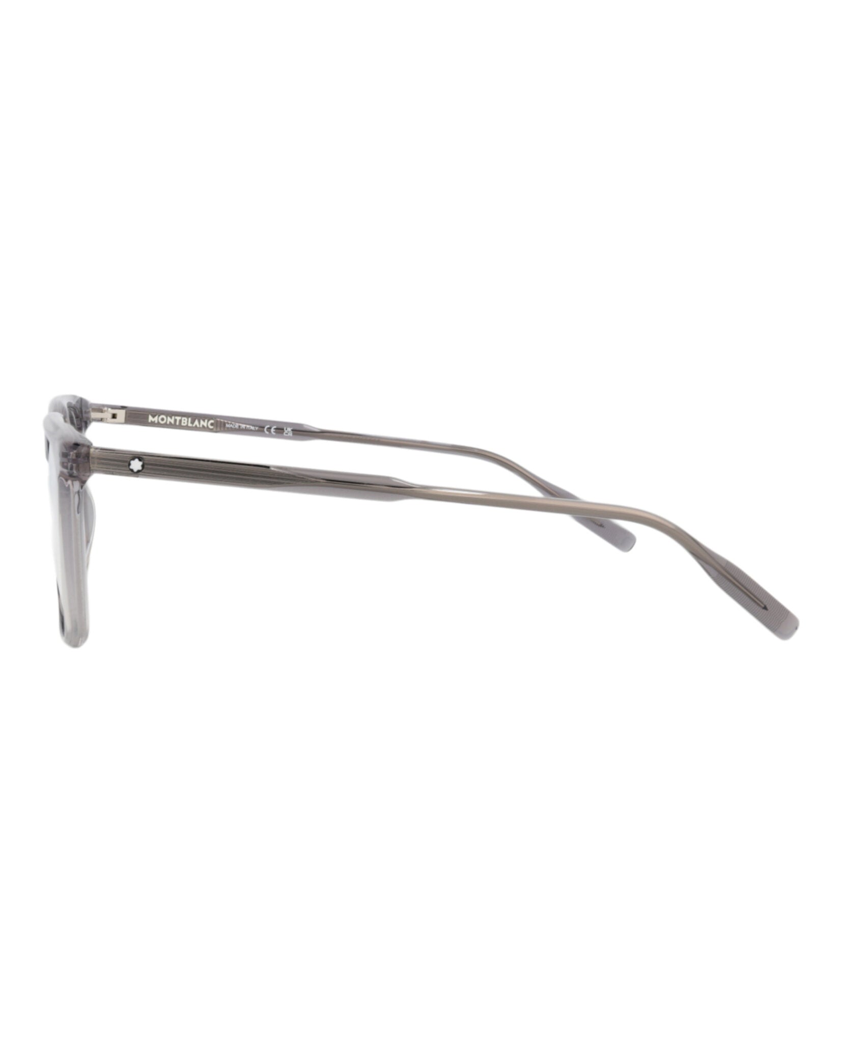Montblanc Mens Square/Rectangle Grey Grey Transparent Fashion Designer Eyewear