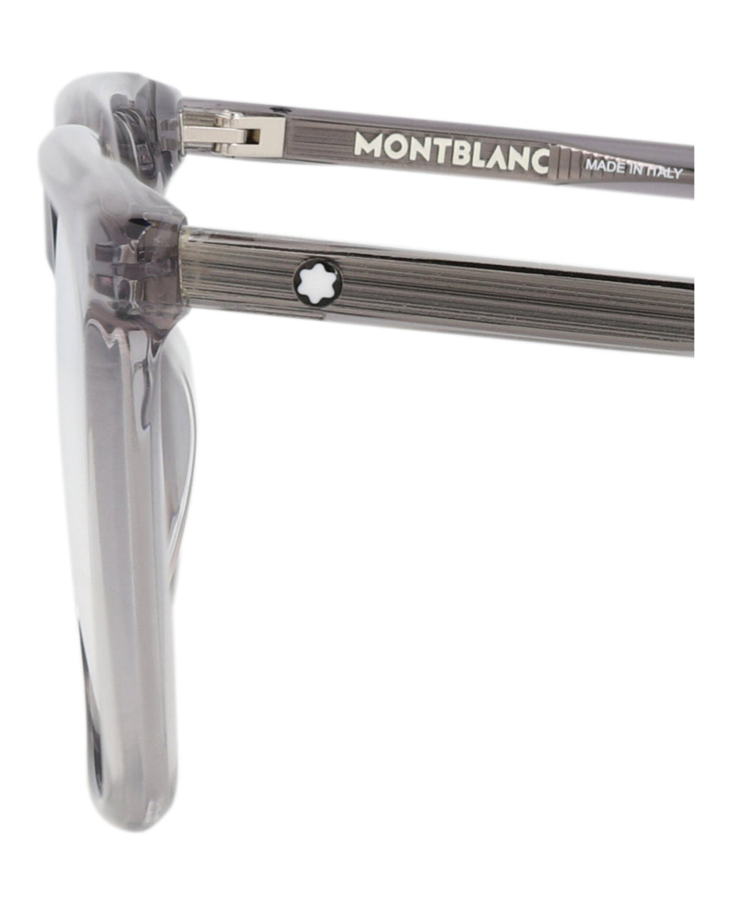 Montblanc Mens Square/Rectangle Grey Grey Transparent Fashion Designer Eyewear