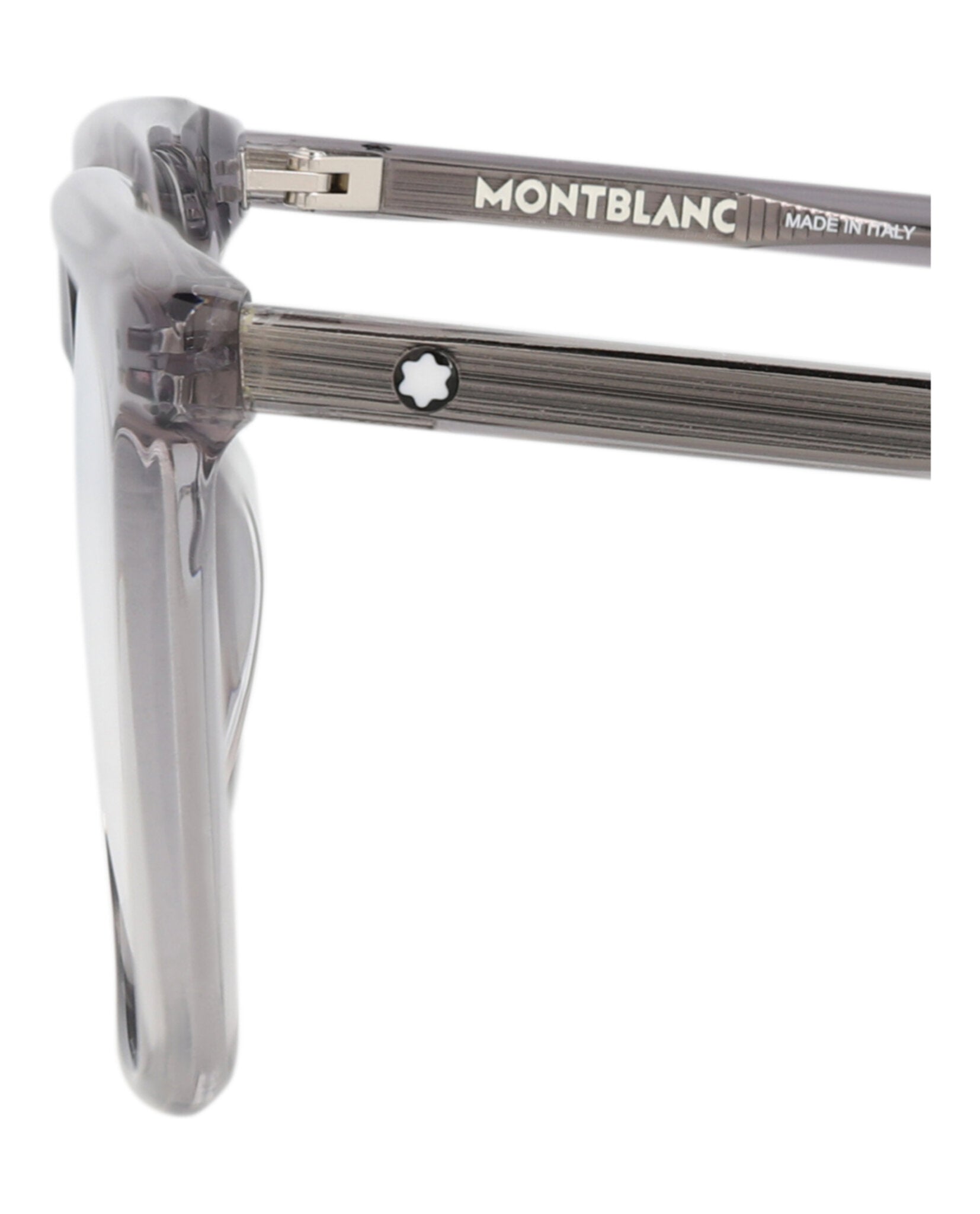 Montblanc Mens Square/Rectangle Grey Grey Transparent Fashion Designer Eyewear