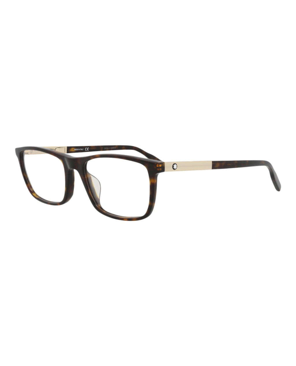 Montblanc Mens Square/Rectangle Havana Gold Transparent Fashion Designer Eyewear