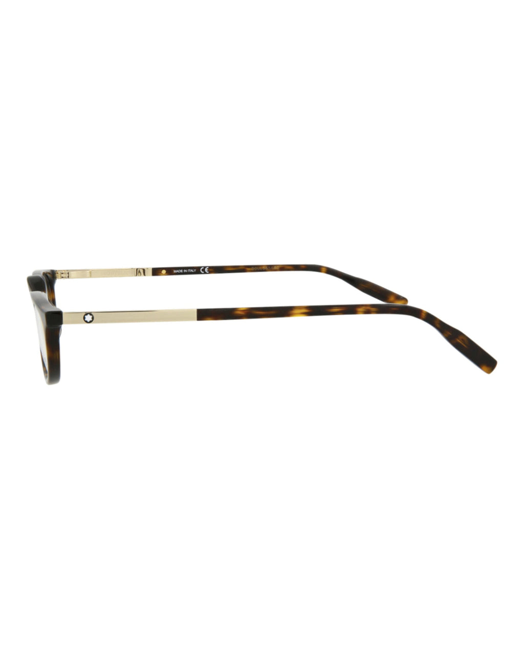 Montblanc Mens Square/Rectangle Havana Gold Transparent Fashion Designer Eyewear