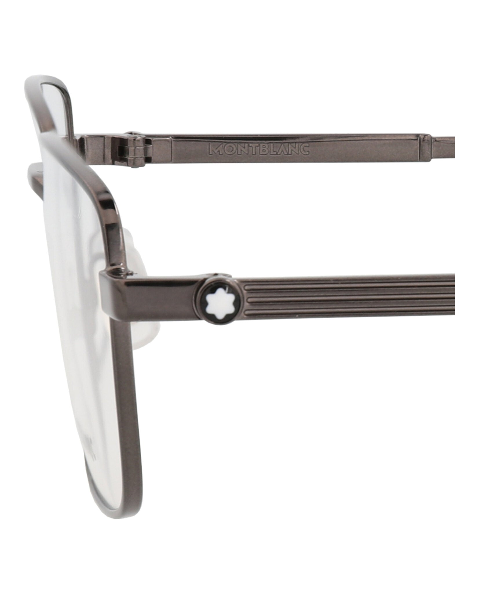 Montblanc Mens Square/Rectangle Ruthenium Ruthenium Transparent Fashion Designer Eyewear