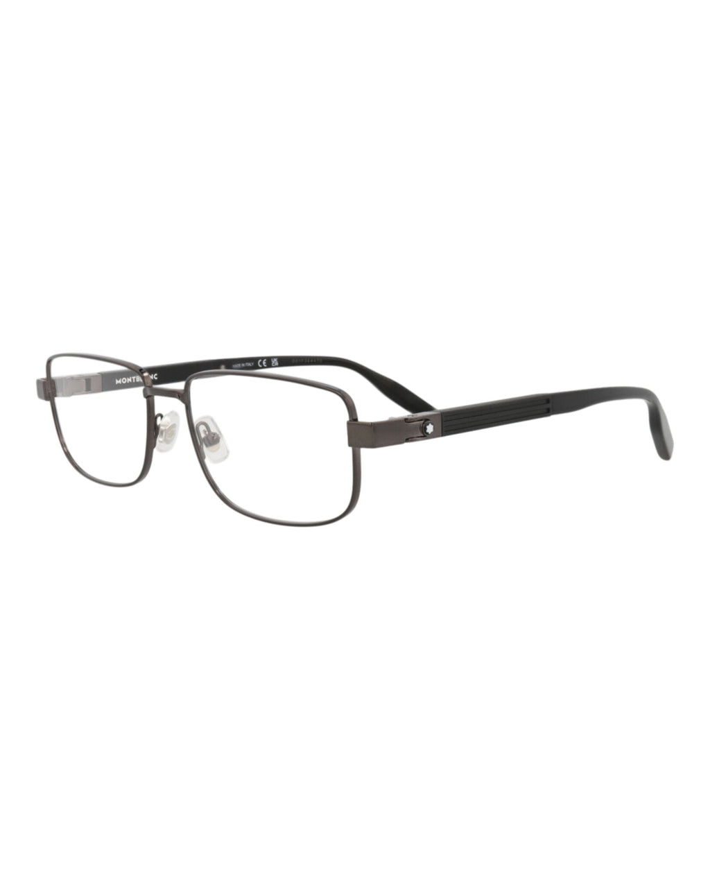 Montblanc Mens Square/Rectangle Ruthenium Black Transparent Fashion Designer Eyewear