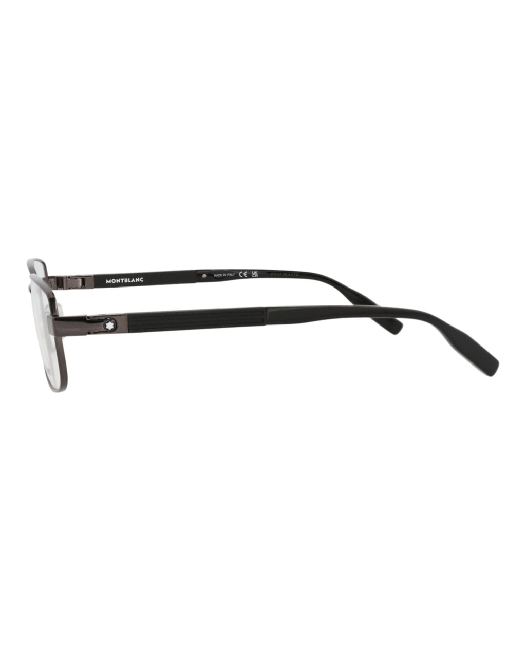 Montblanc Mens Square/Rectangle Ruthenium Black Transparent Fashion Designer Eyewear