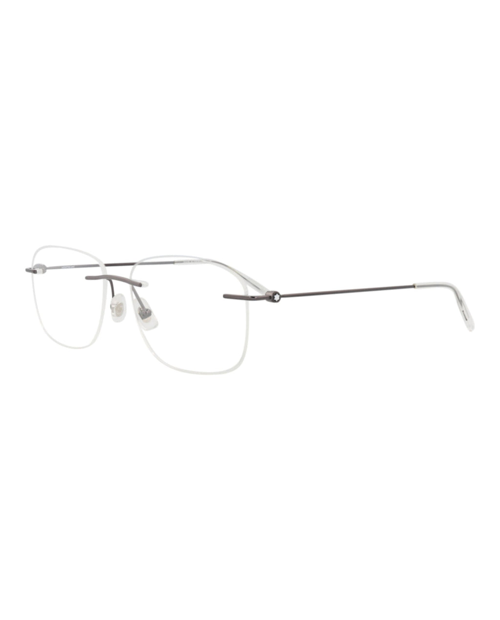 Montblanc Mens Square/Rectangle Ruthenium Ruthenium Transparent Fashion Designer Eyewear