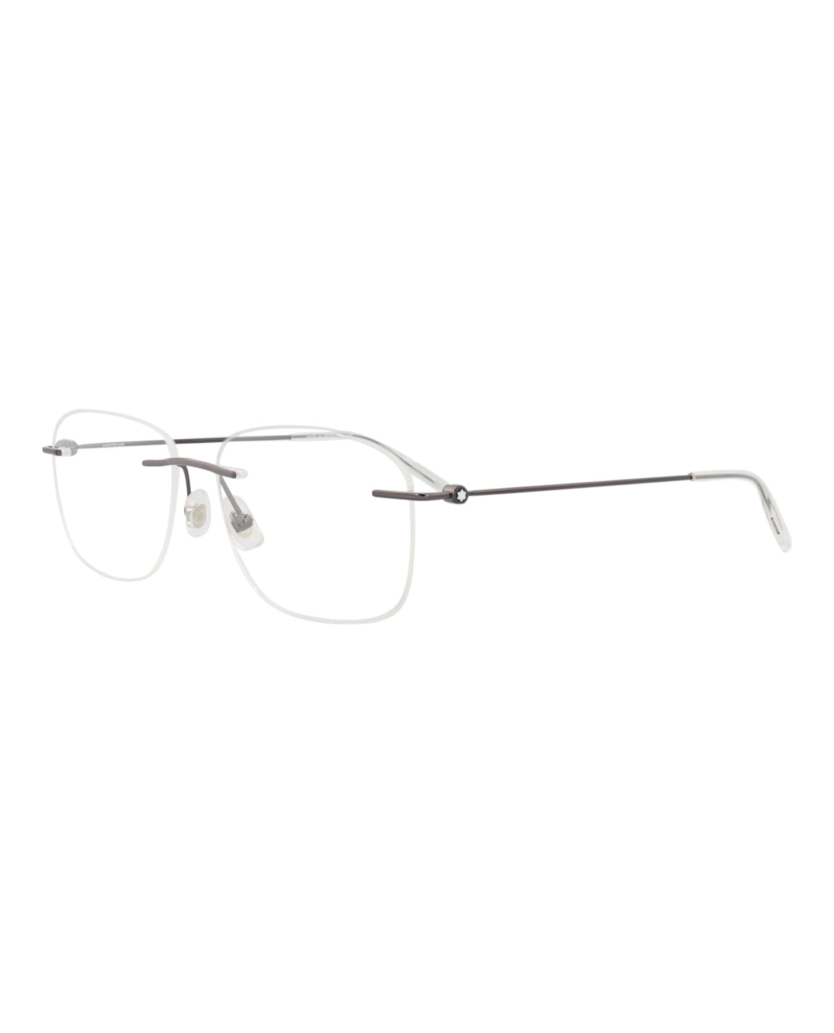 Montblanc Mens Square/Rectangle Ruthenium Ruthenium Transparent Fashion Designer Eyewear
