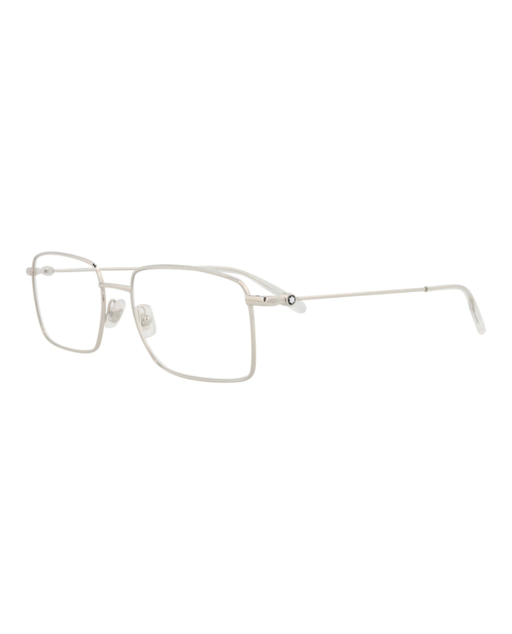 Montblanc Mens Square/Rectangle Silver Silver Transparent Fashion Designer Eyewear