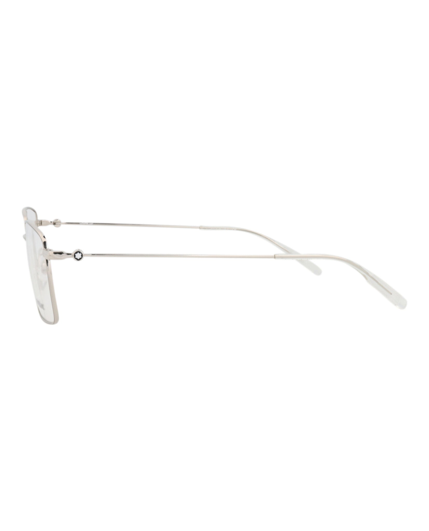 Montblanc Mens Square/Rectangle Silver Silver Transparent Fashion Designer Eyewear
