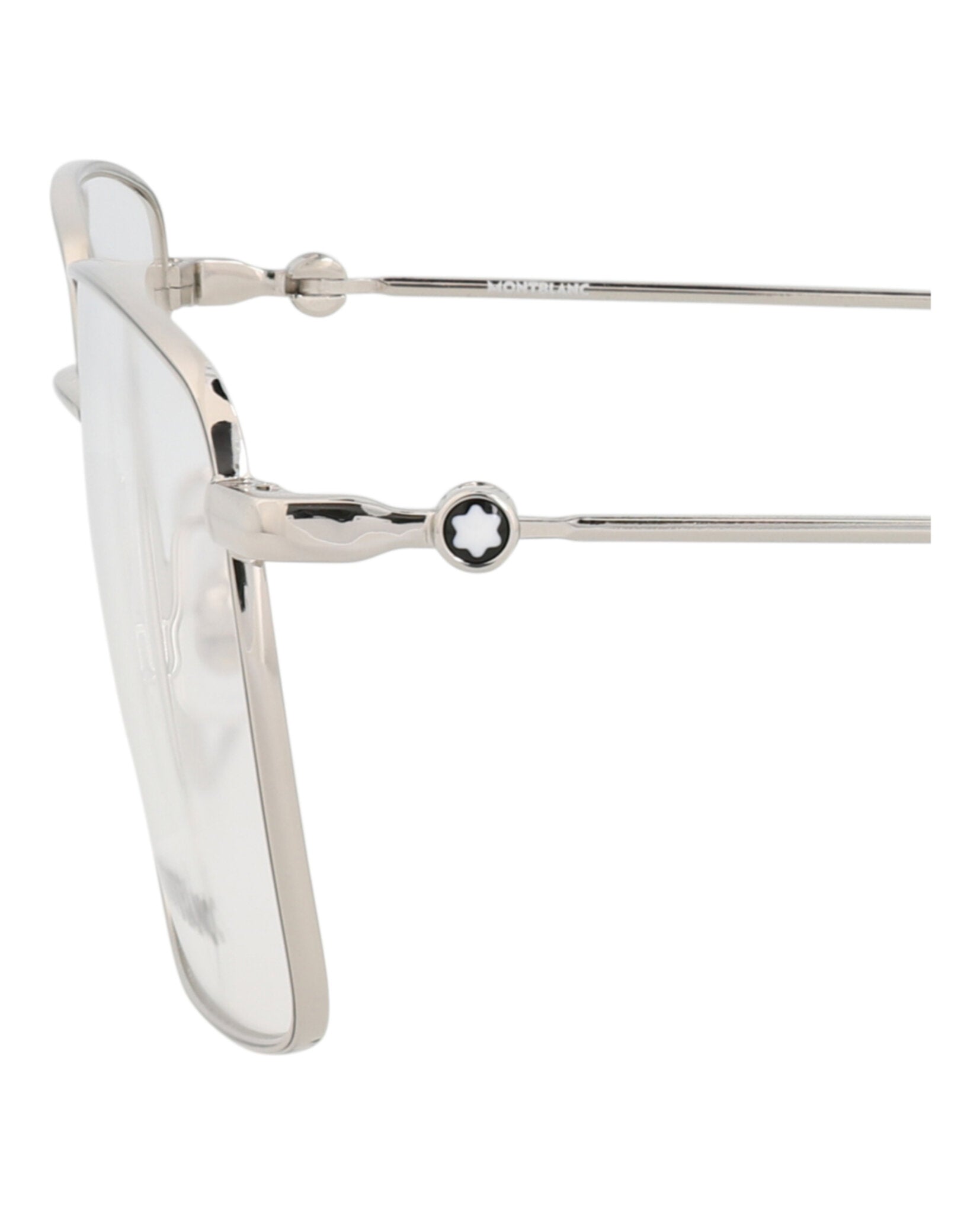 Montblanc Mens Square/Rectangle Silver Silver Transparent Fashion Designer Eyewear