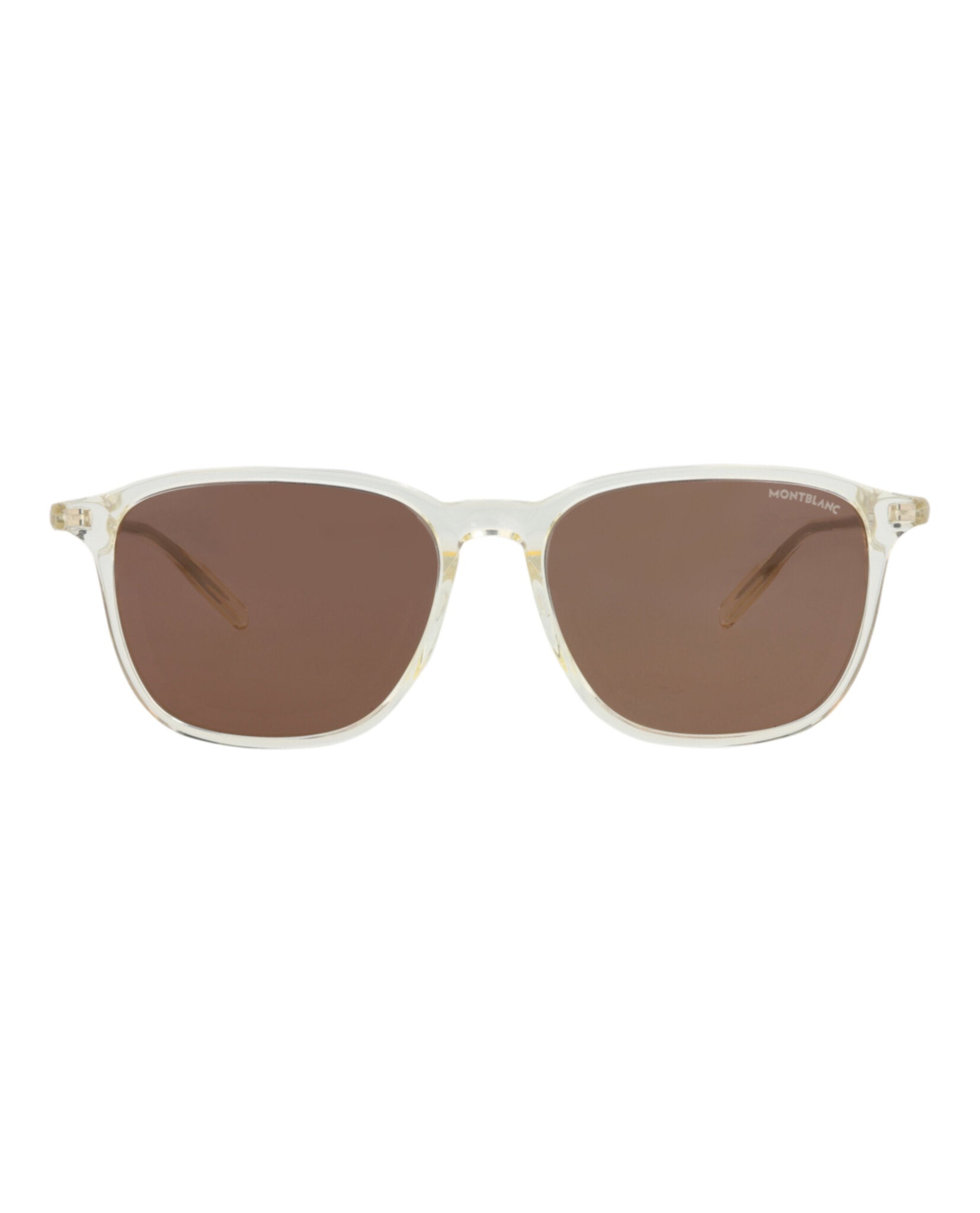 Montblanc Mens Square/Rectangle Yellow Yellow Brown Fashion Designer Eyewear