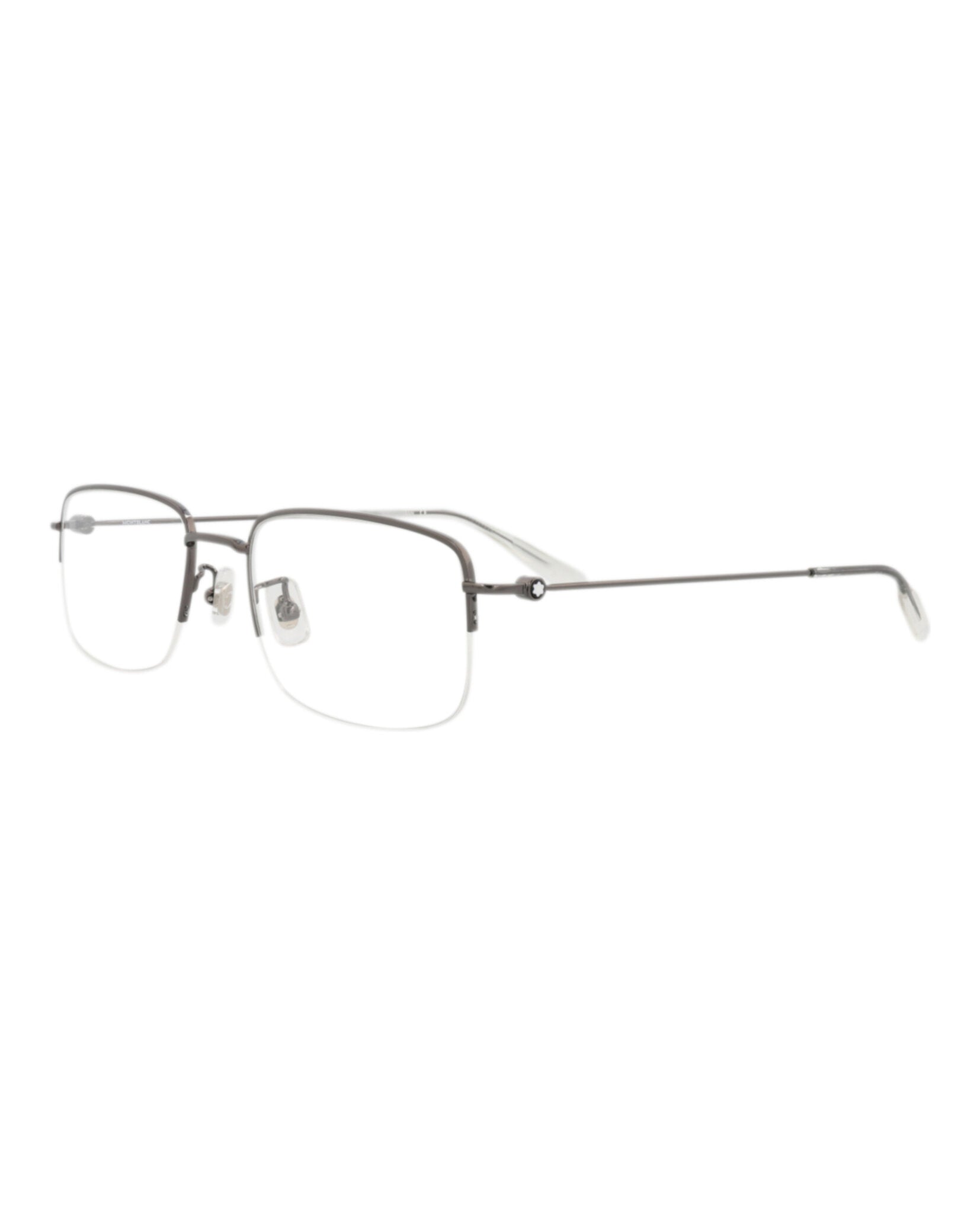 Montblanc Mens Square/Rectangle Ruthenium Ruthenium Transparent Fashion Designer Eyewear