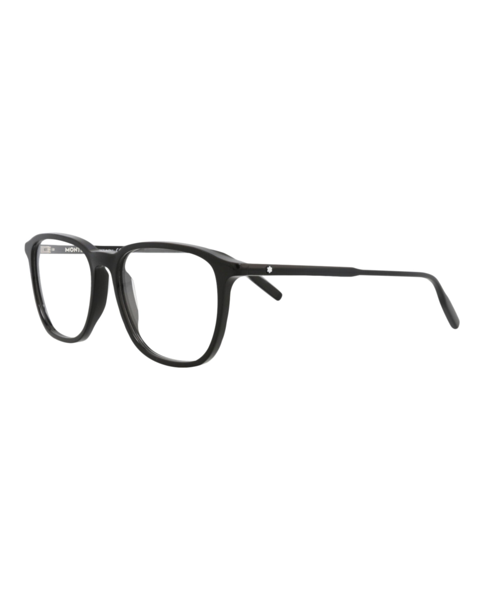 Montblanc Mens Square/Rectangle Black Black Transparent Fashion Designer Eyewear