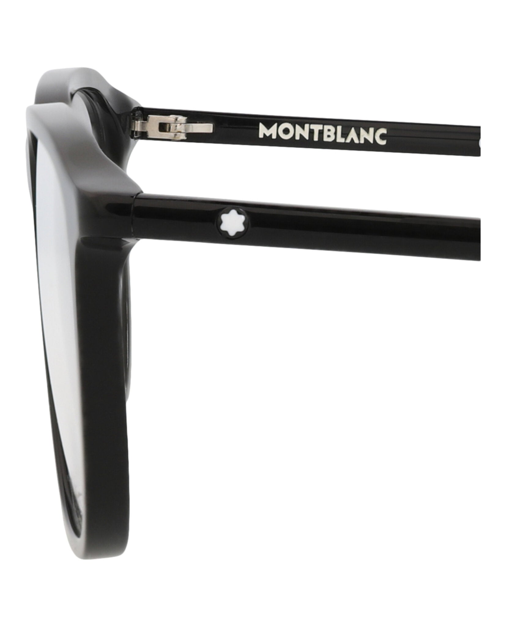 Montblanc Mens Square/Rectangle Black Black Transparent Fashion Designer Eyewear