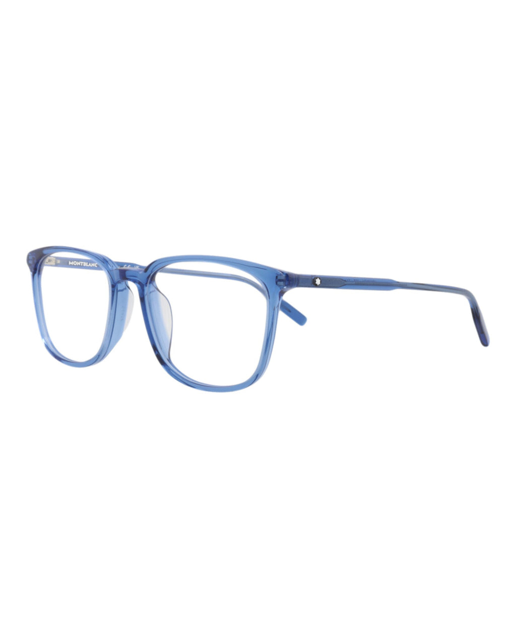 Montblanc Mens Square/Rectangle Blue Blue Transparent Fashion Designer Eyewear