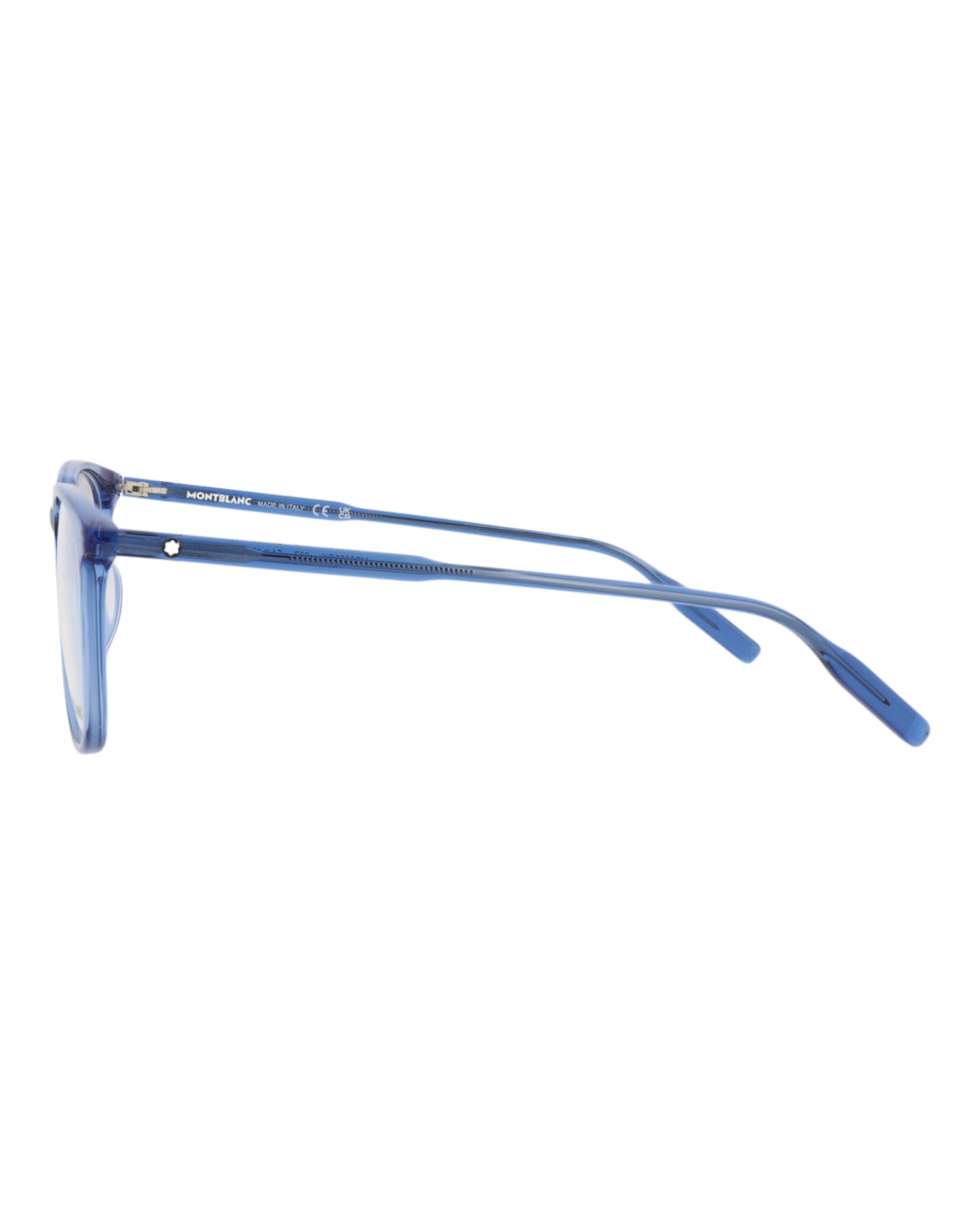 Montblanc Mens Square/Rectangle Blue Blue Transparent Fashion Designer Eyewear